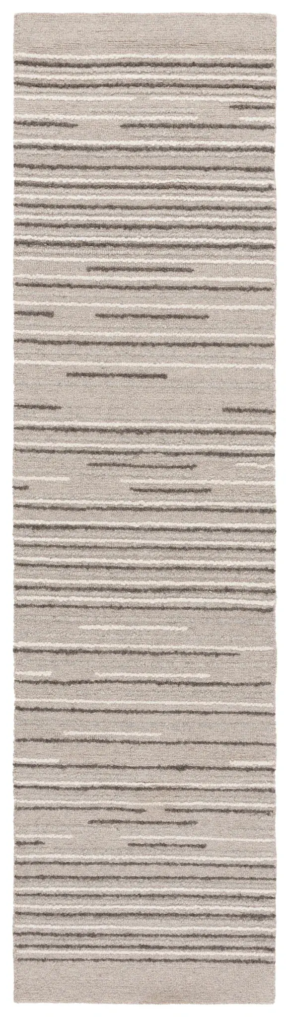 Ebony Dashed Stripe Hand-Tufted Wool Rug