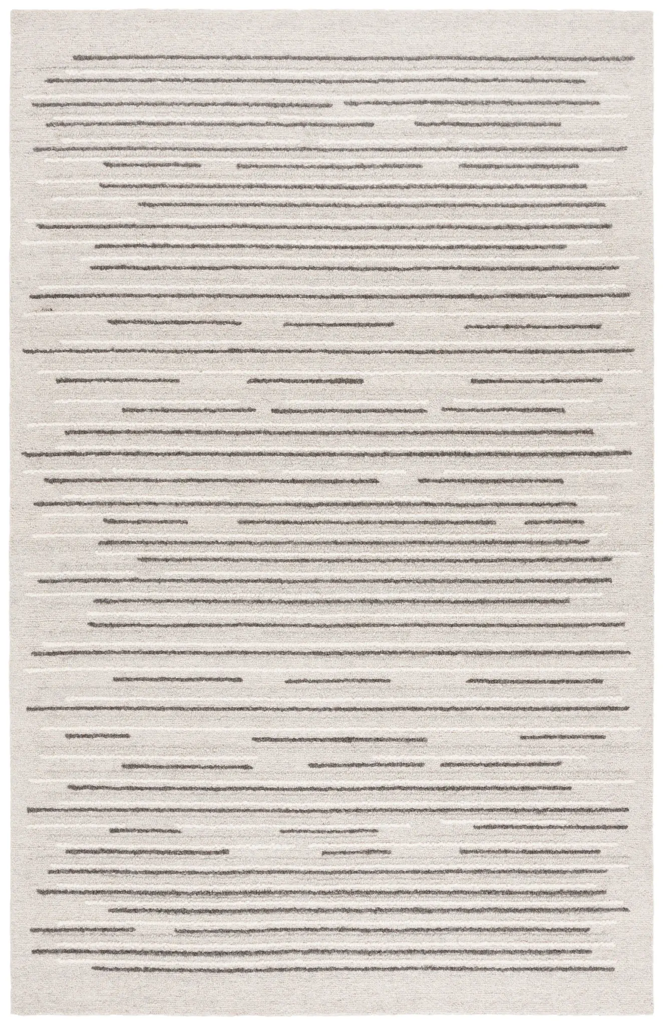 Ebony Dashed Stripe Hand-Tufted Wool Rug