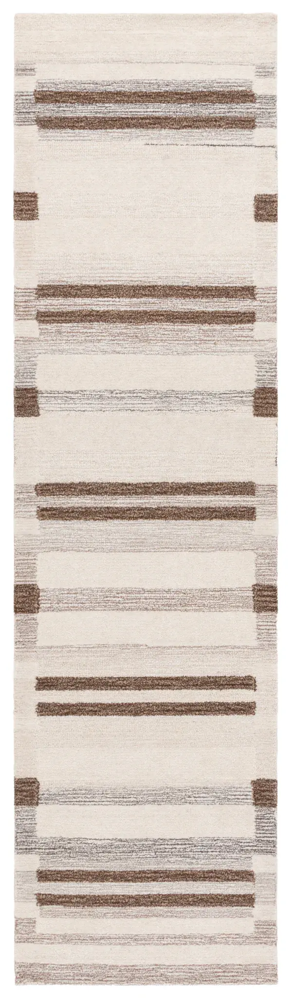 Ebony Stepped Geometric Hand-Tufted Wool Rug