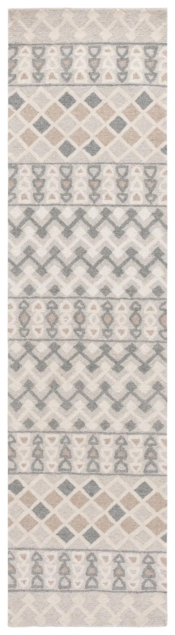 Ebony Banded Geometric Hand-Tufted Wool Rug