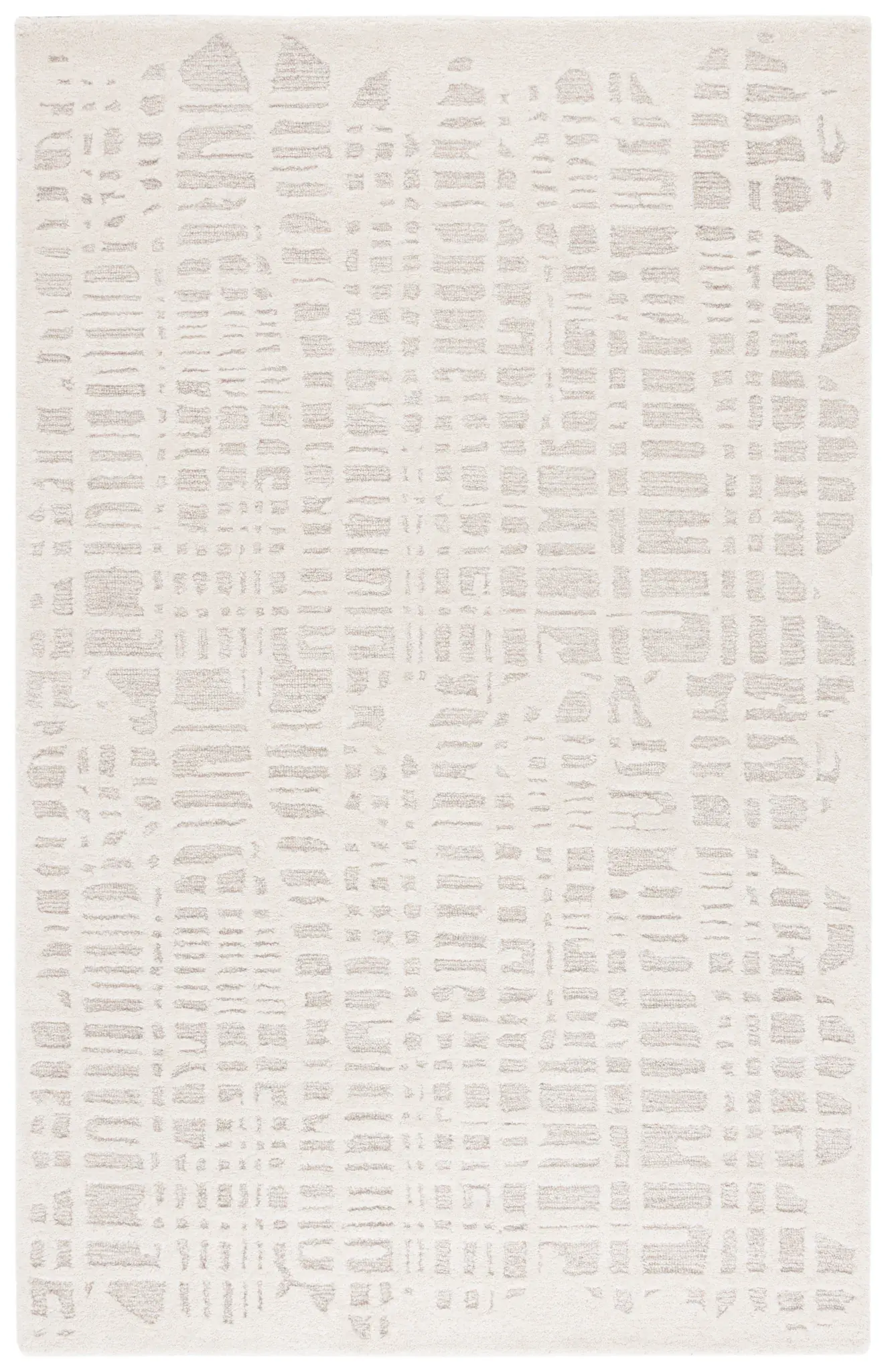 Ebony Textured Grid Hand-Tufted Wool Rug