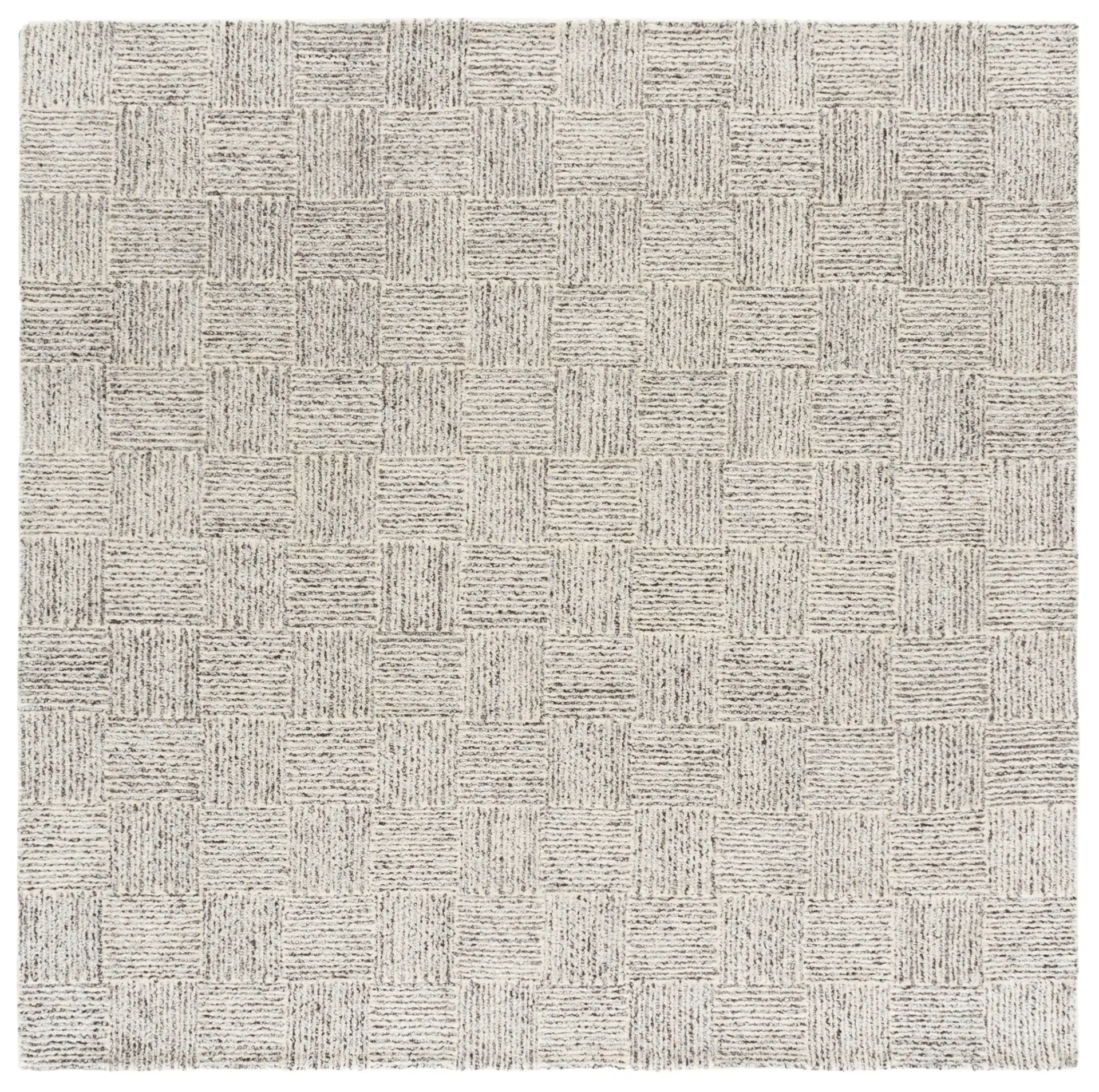 Ebony Basketweave Hand-Tufted Rug