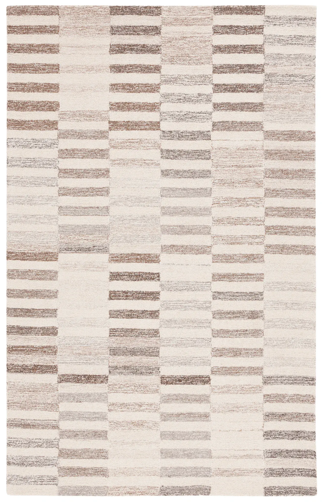 Ebony Blocked Stripe Hand-Tufted Rug