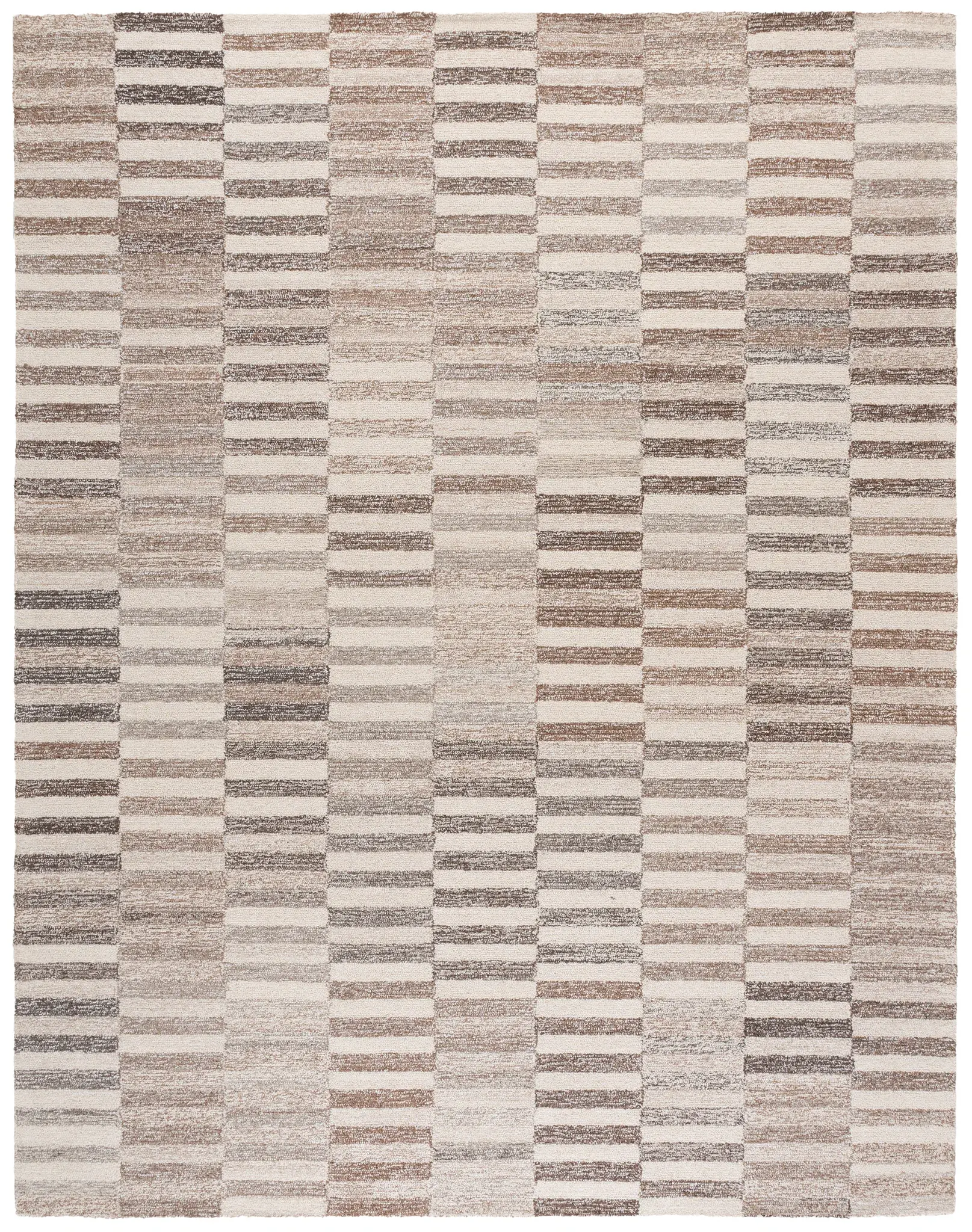 Ebony Blocked Stripe Hand-Tufted Rug