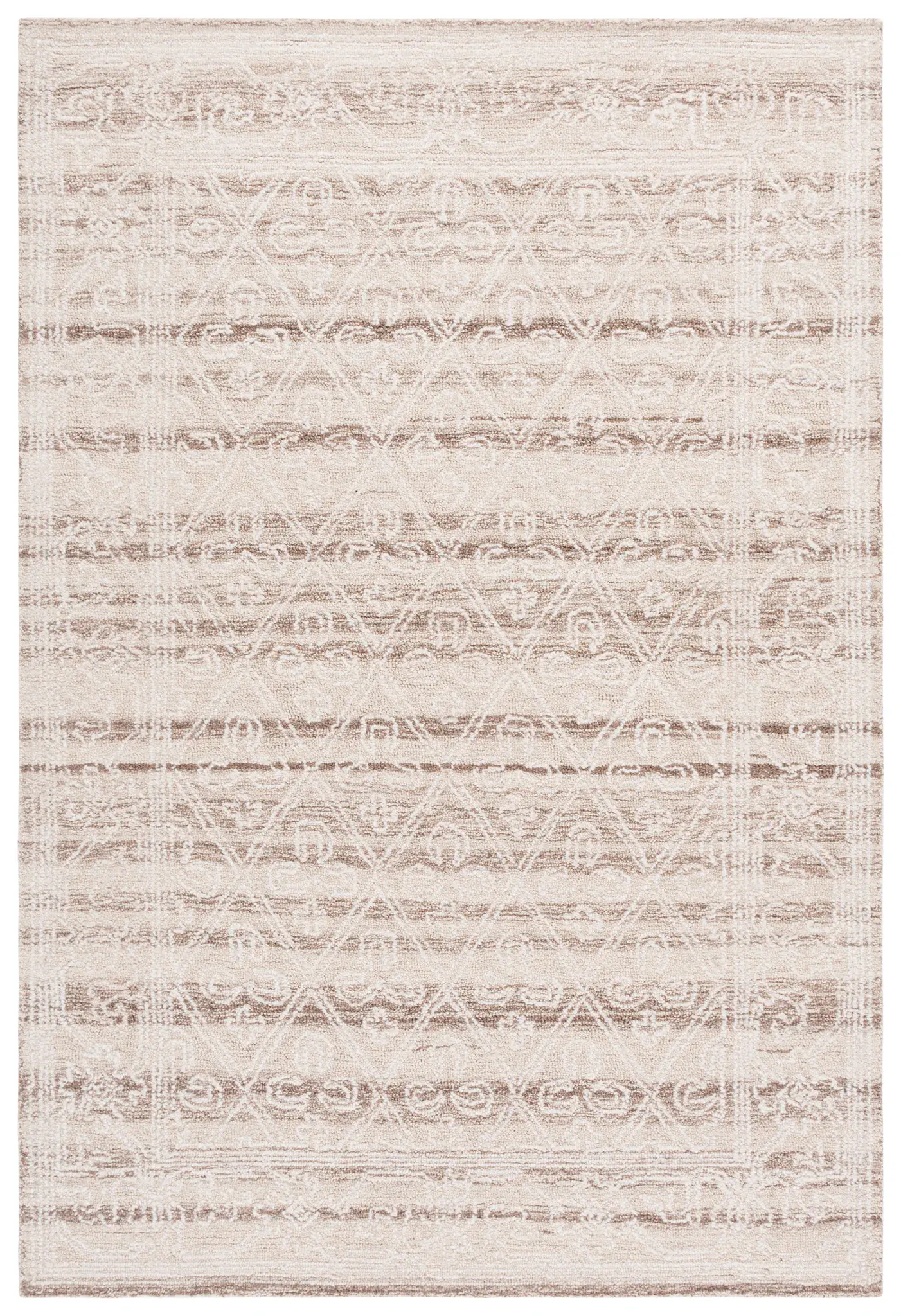 Ebony Tribal Banded Hand-Tufted Wool Rug