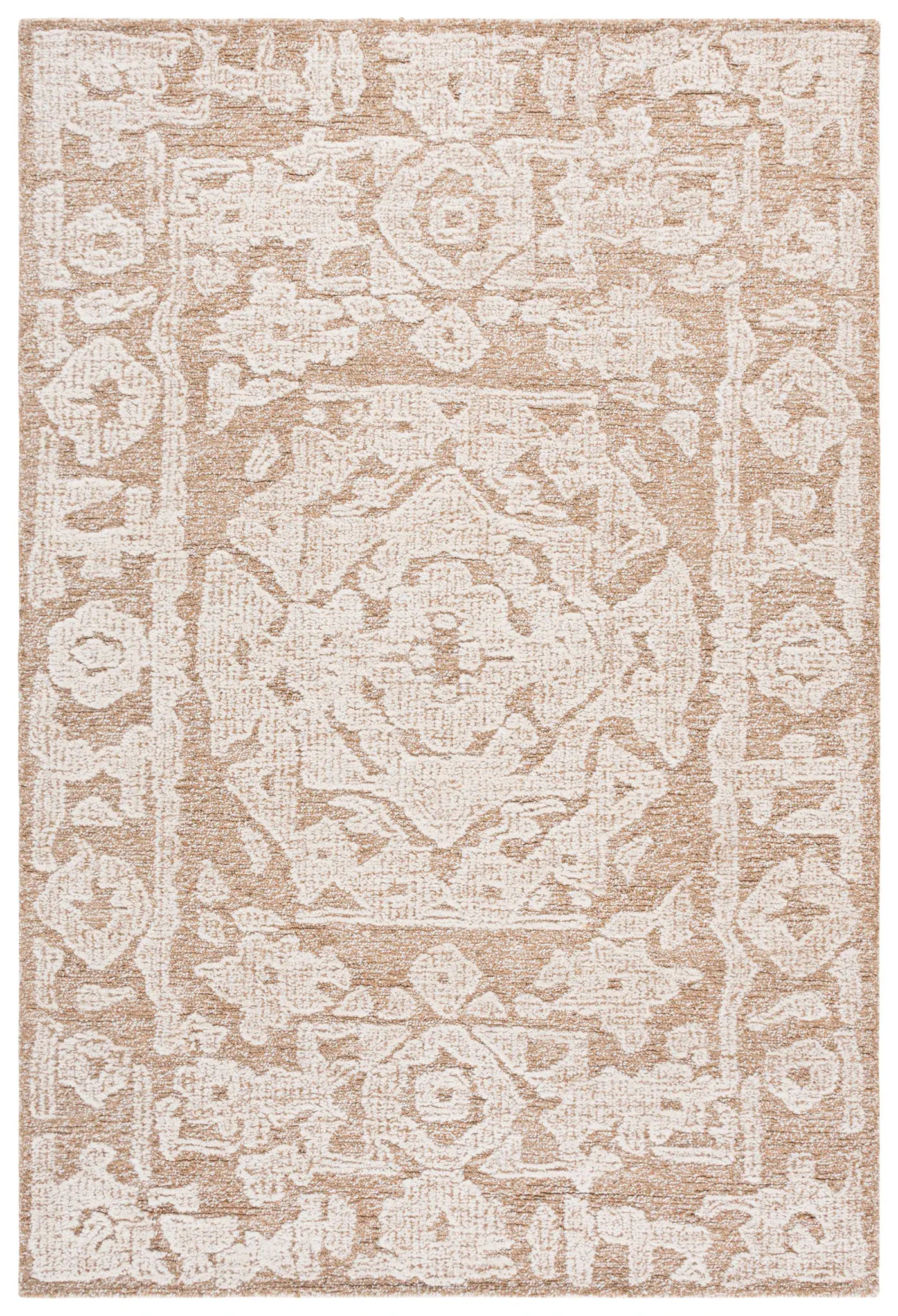 Ebony Bordered Medallion Hand-Tufted Rug