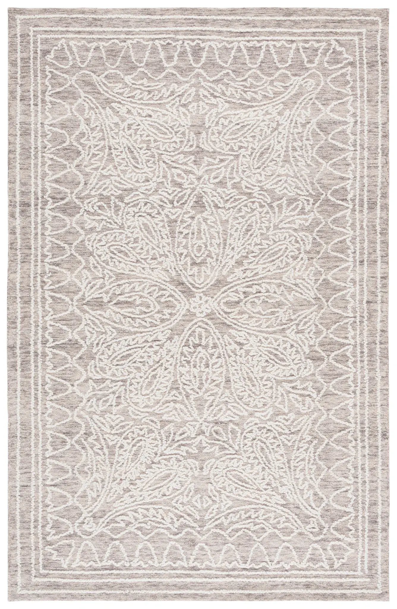 Ebony Transitional Paisley Hand-Tufted Wool Rug