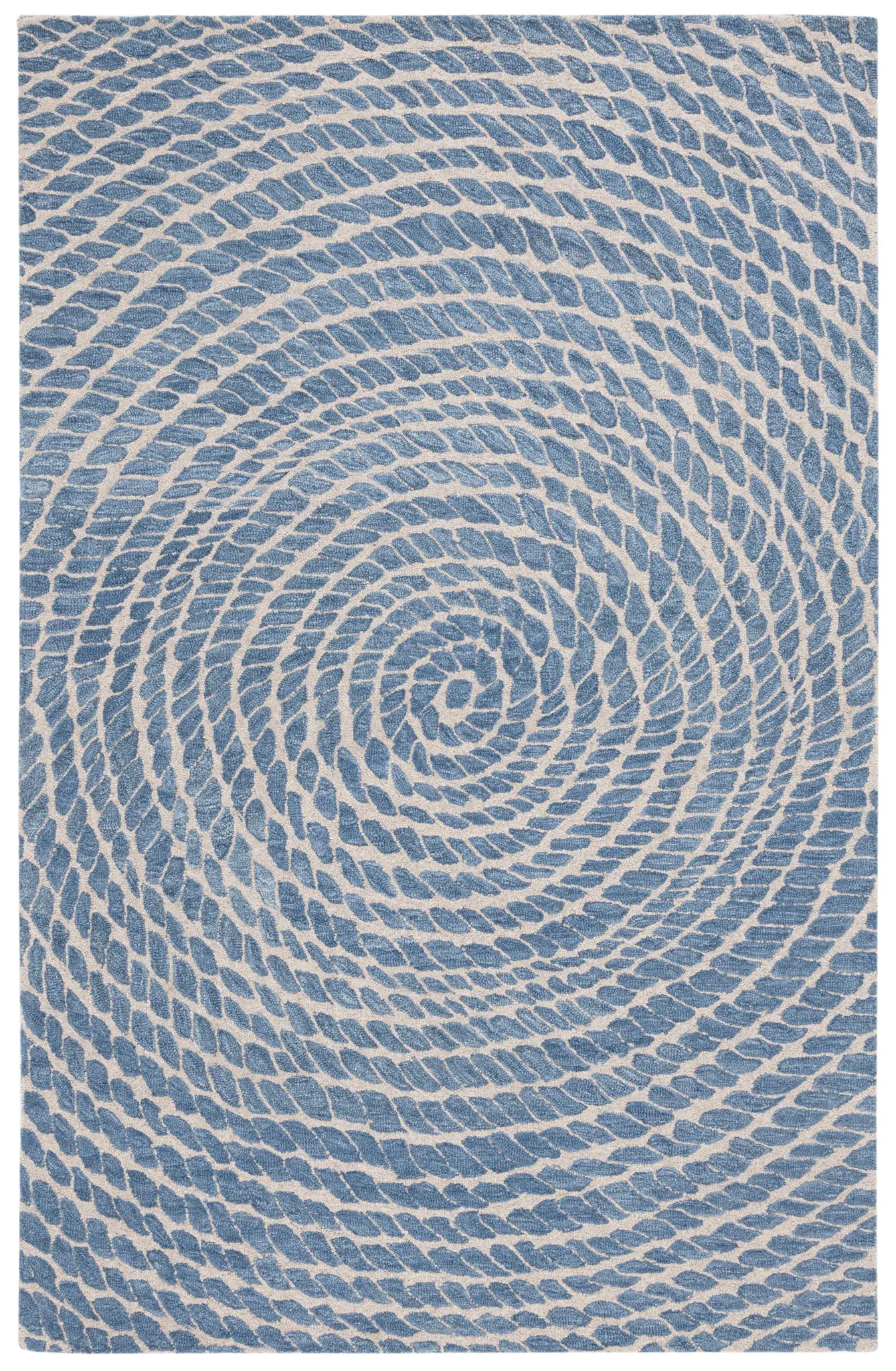 Ebony Spiral Hand-Tufted Wool Rug