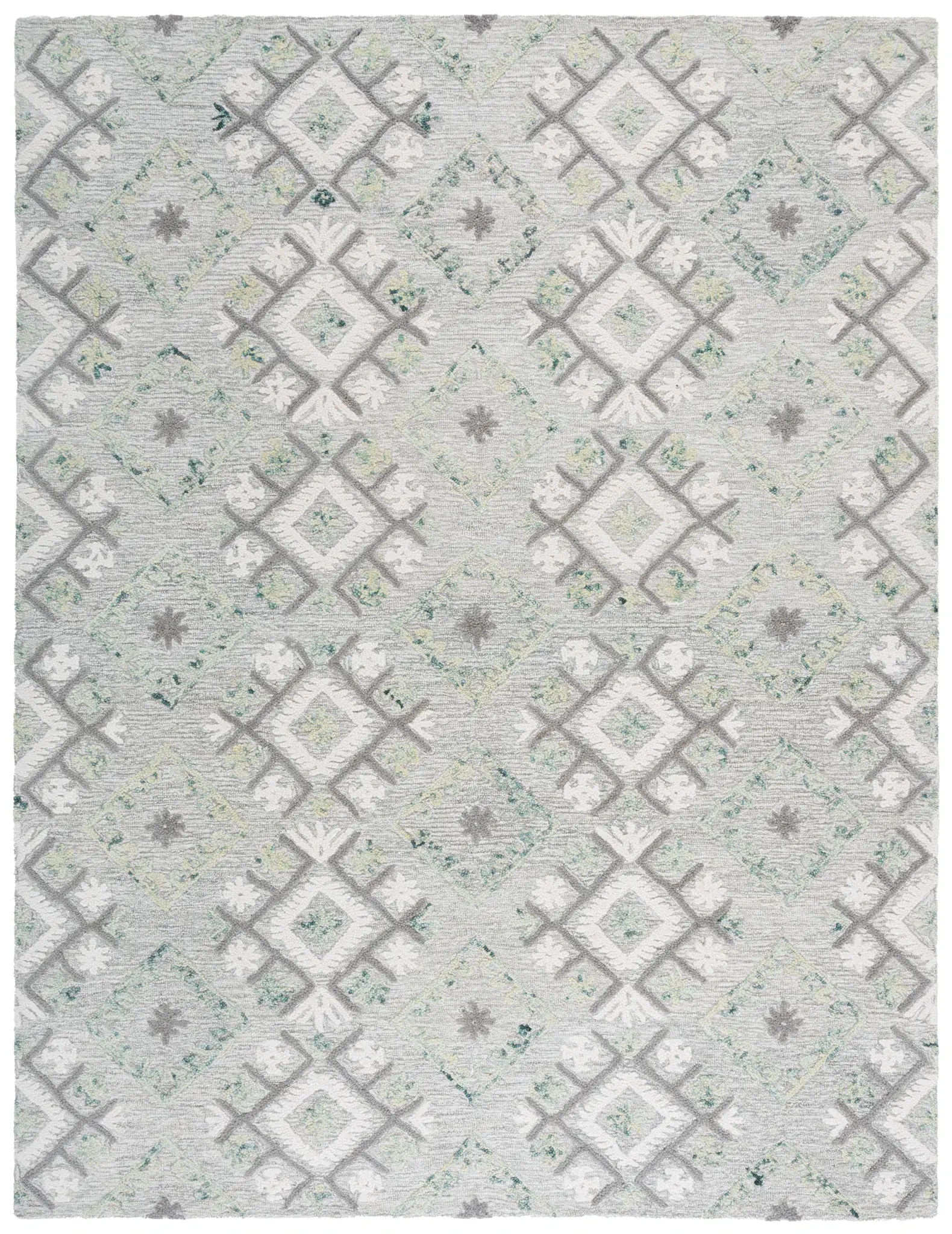 Ebony Tribal Diamond Hand-Tufted Wool Rug