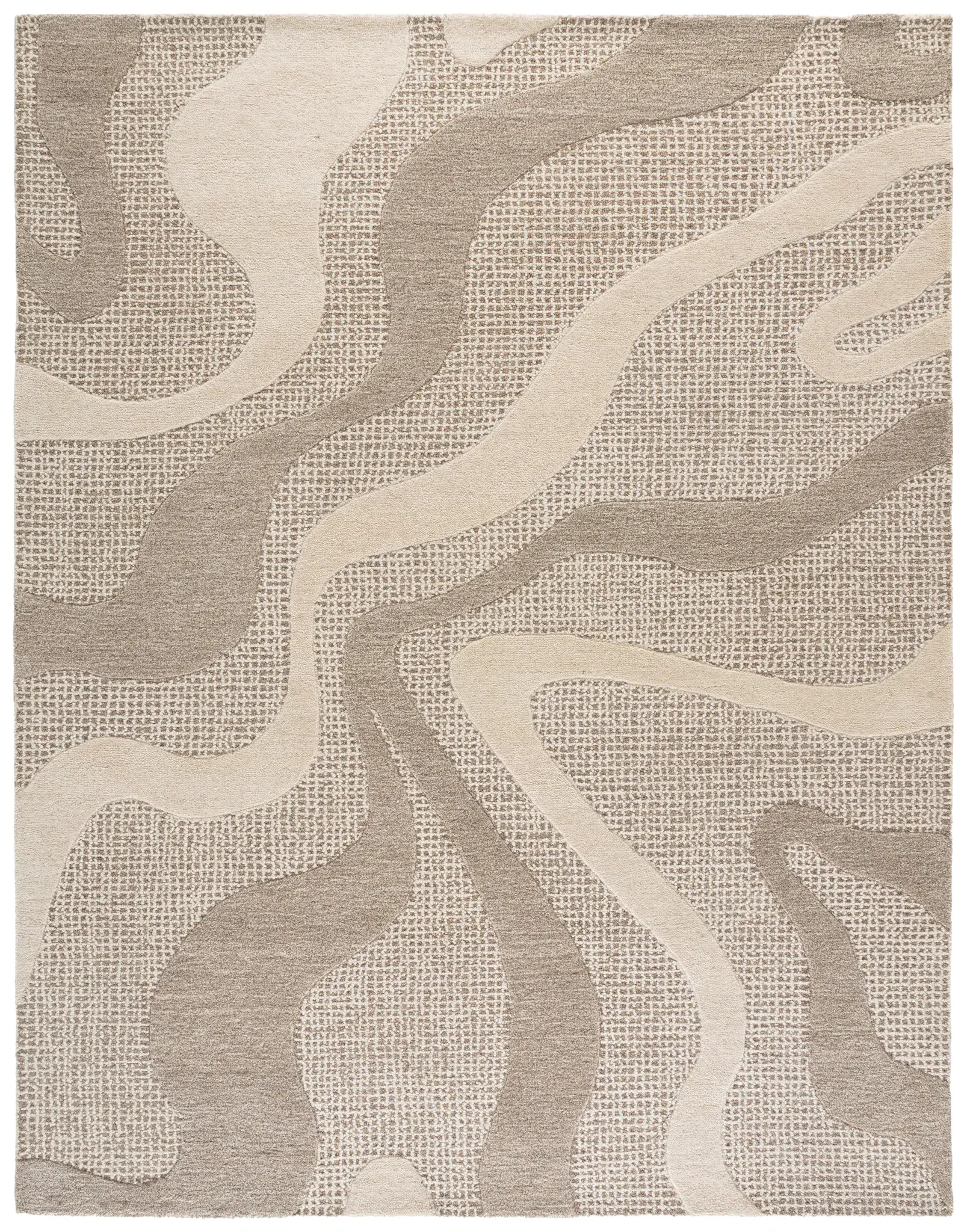 Ebony Modern Abstract Hand-Tufted Wool Rug