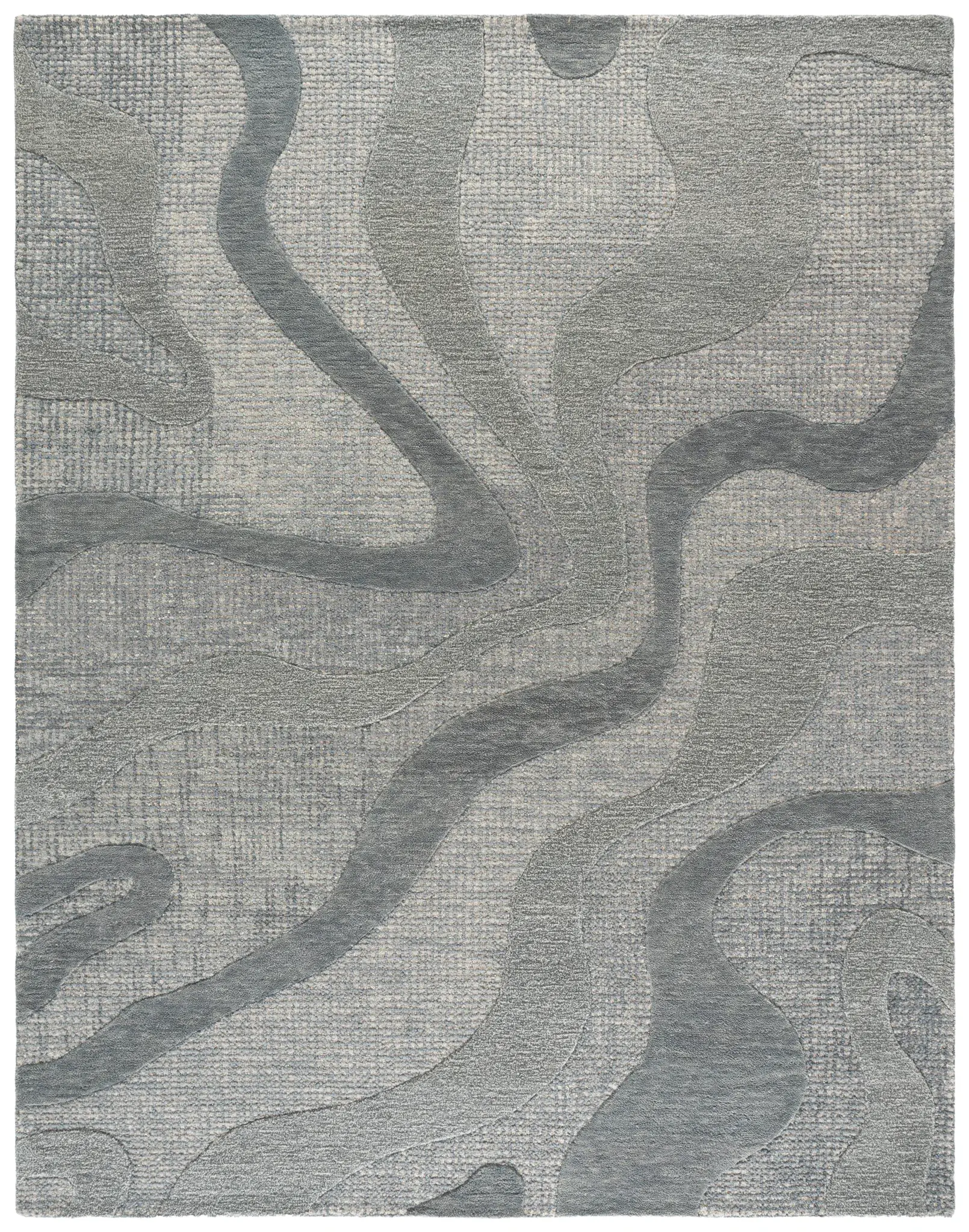 Ebony Modern Abstract Hand-Tufted Wool Rug