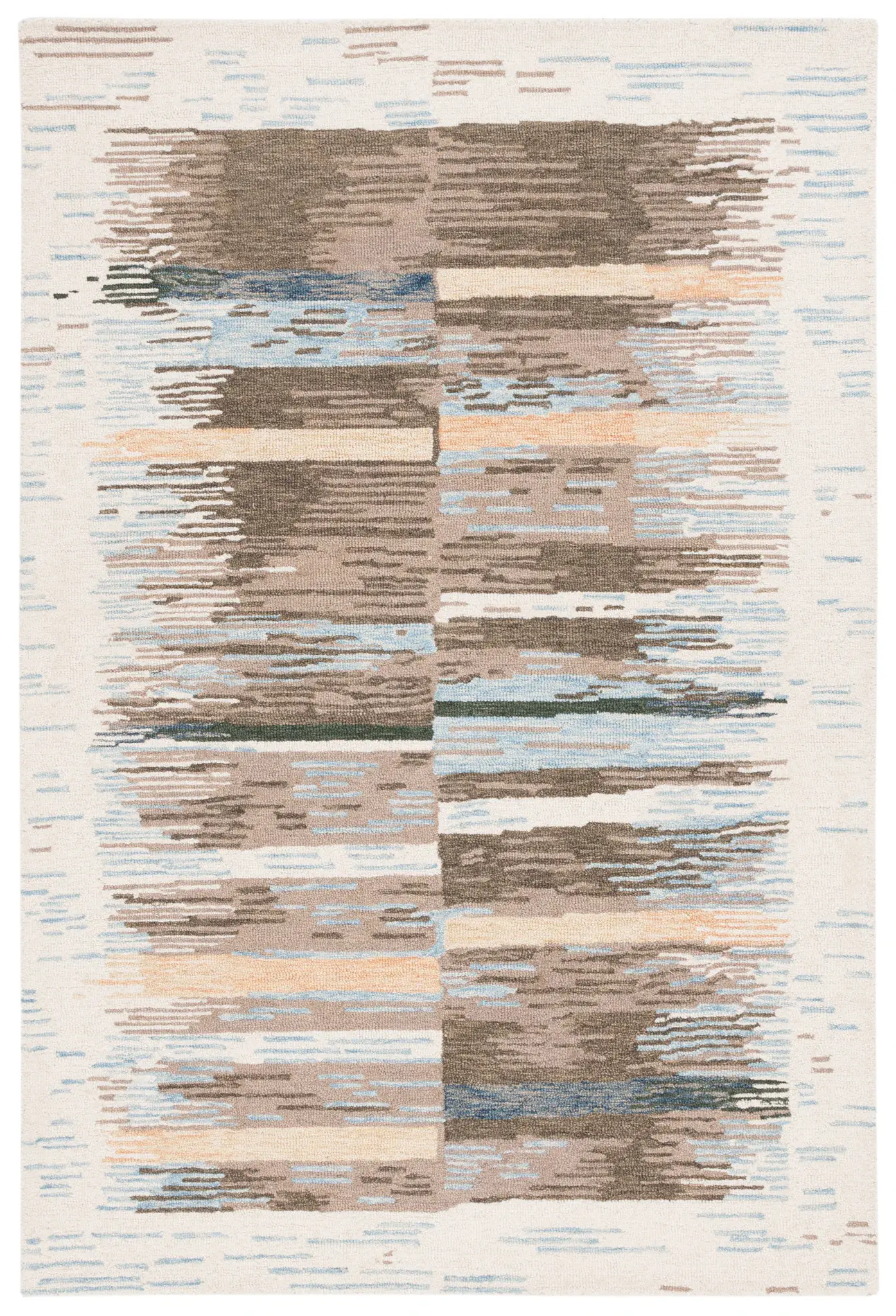 Ebony Abstract Fringe Hand-Tufted Wool Rug
