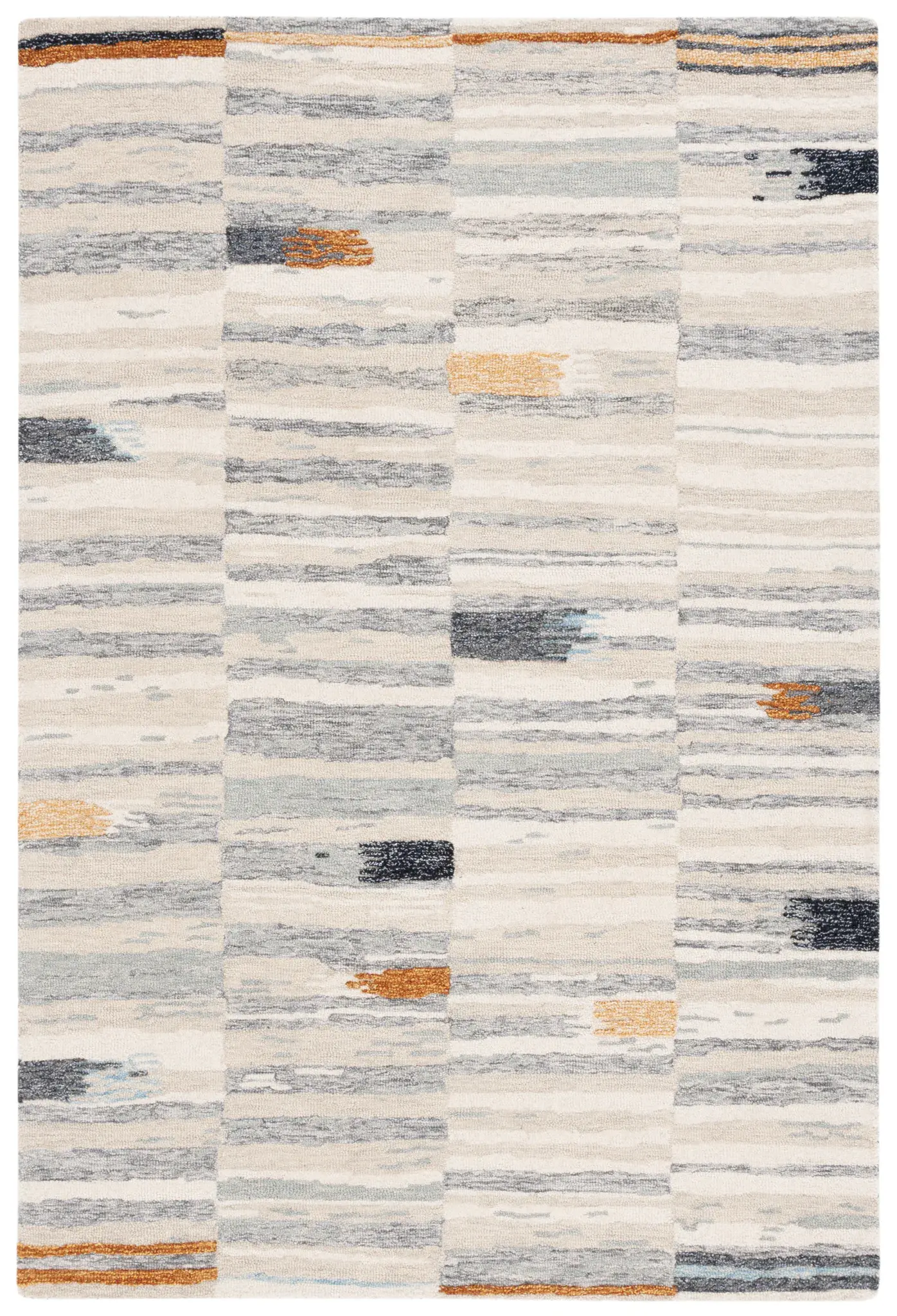 Ebony Abstract Drip Hand-Tufted Wool Rug