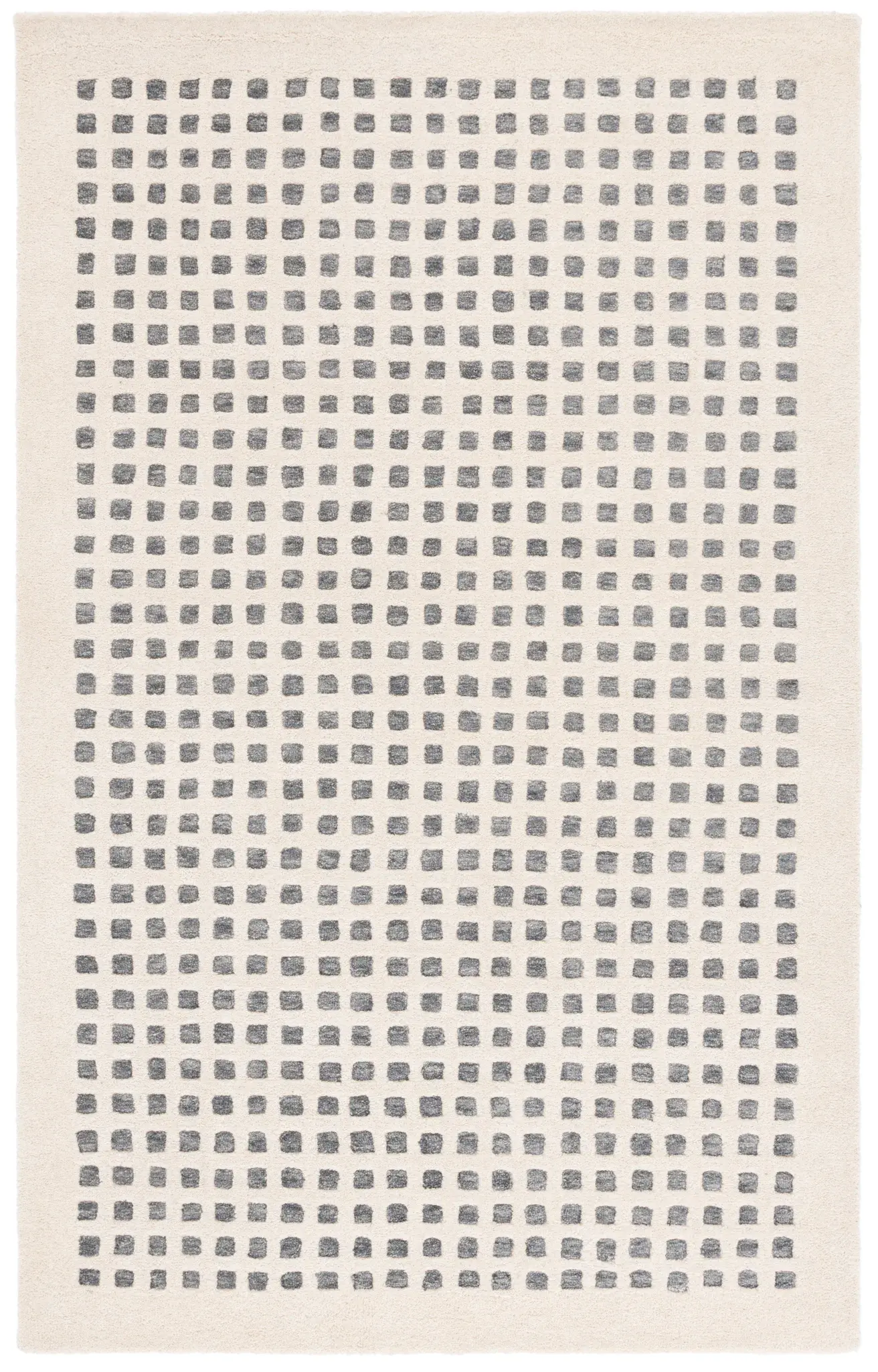 Ebony Square Tile Hand-Tufted Wool Rug