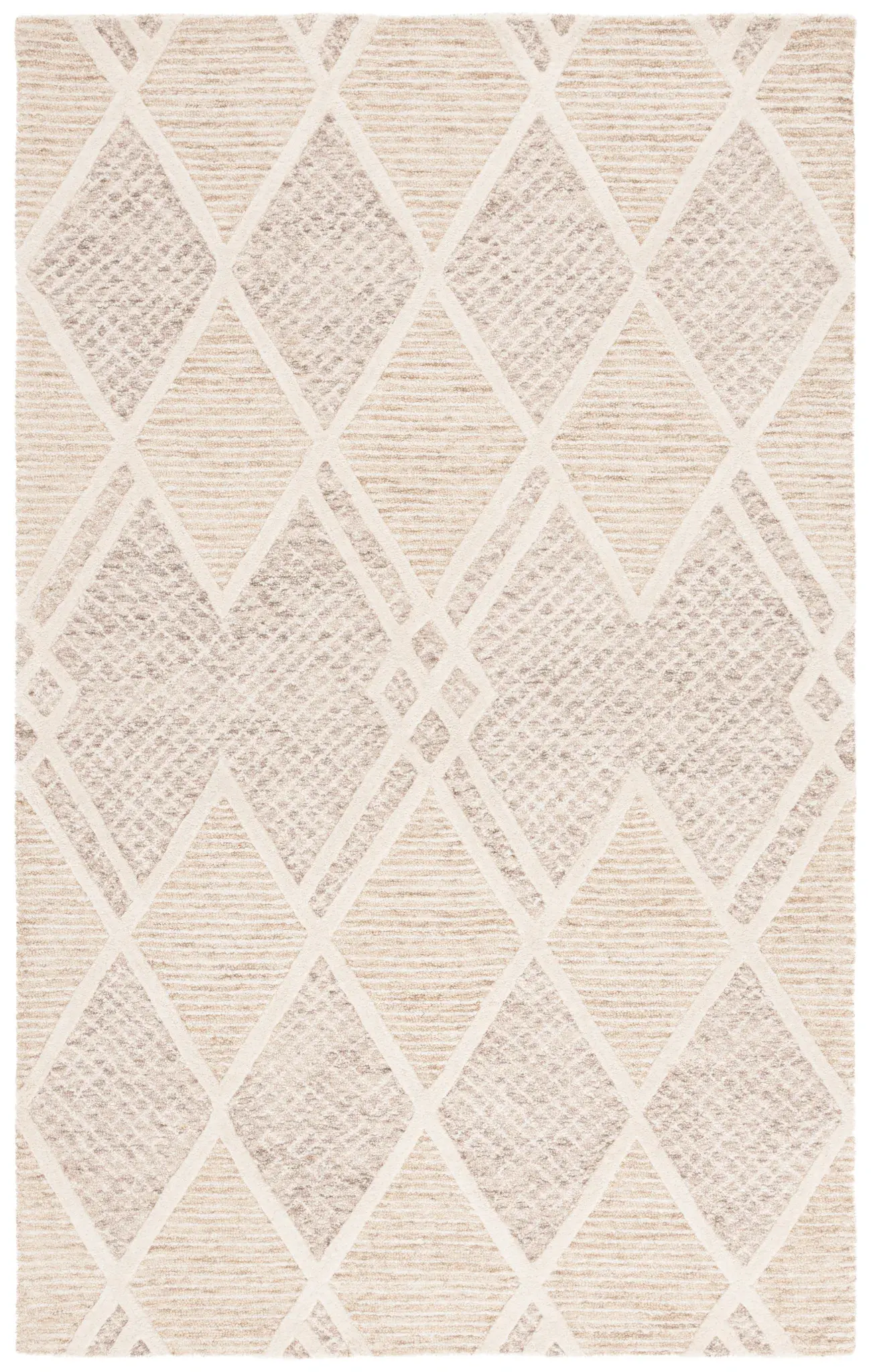 Ebony Geometric Trellis Hand-Tufted Wool Rug
