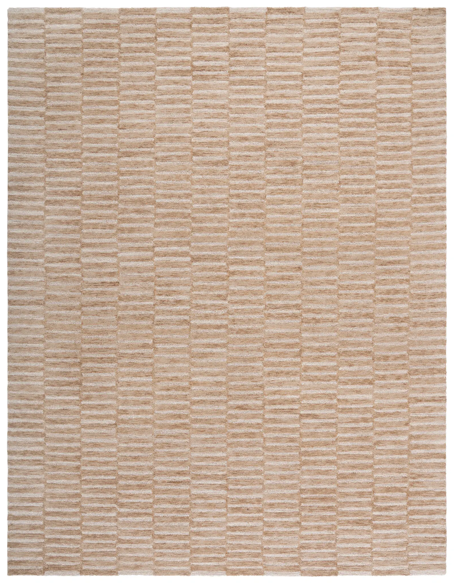 Ebony Ribbed Stripe Hand-Tufted Wool Rug
