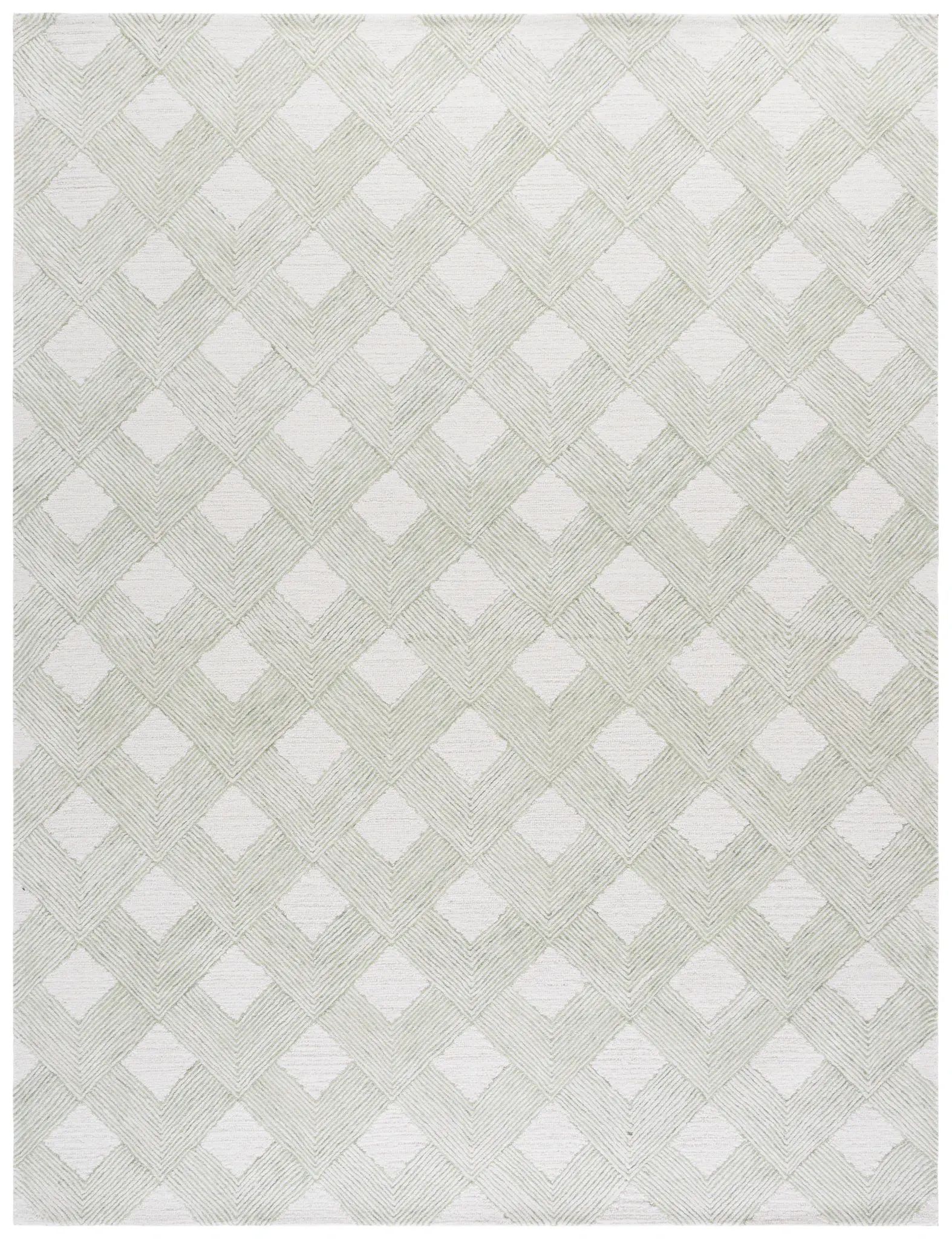Ebony Chevron Diamond Hand-Tufted Wool Rug