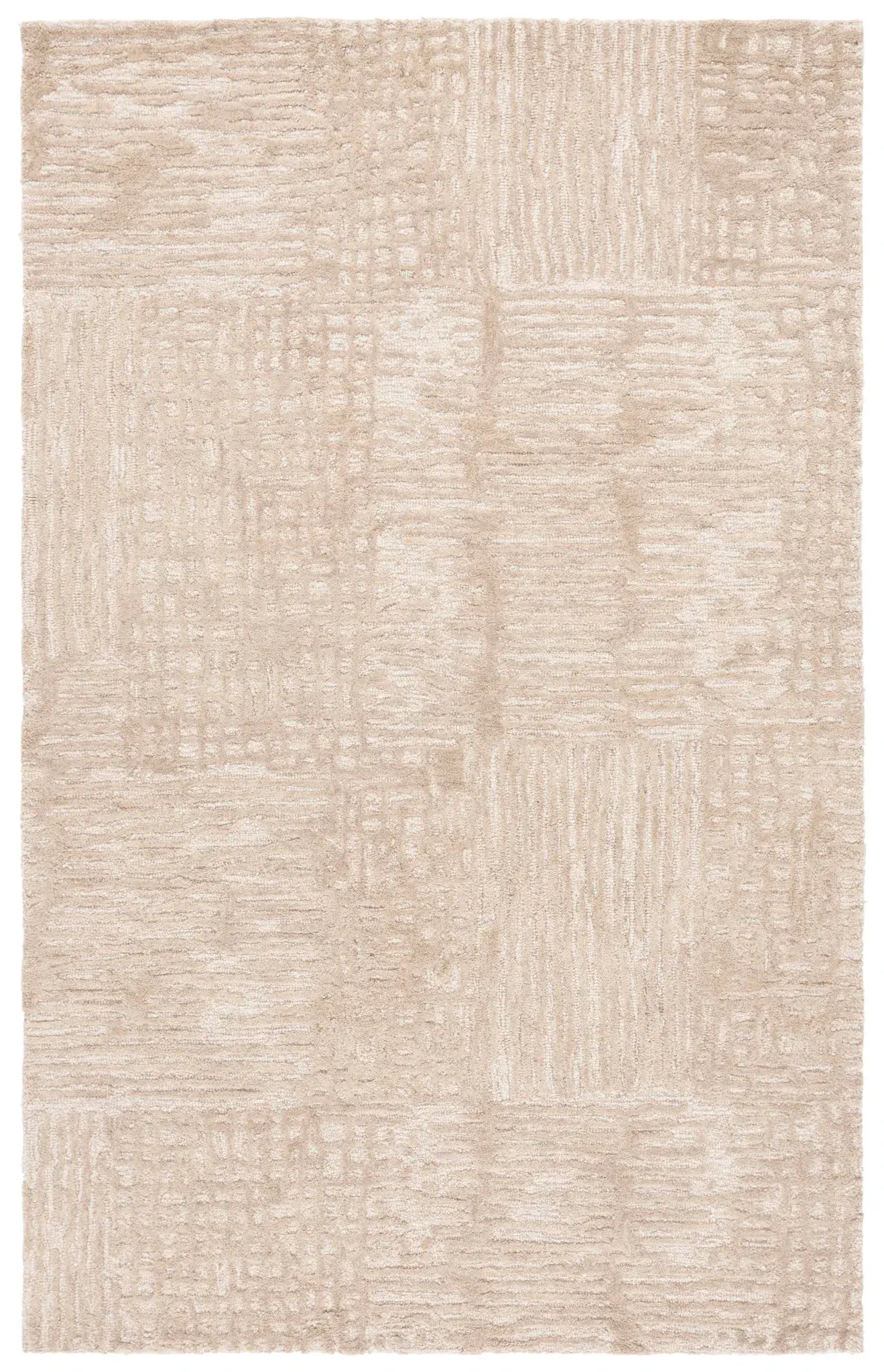 Ebony Linear Block Hand-Tufted Wool Rug