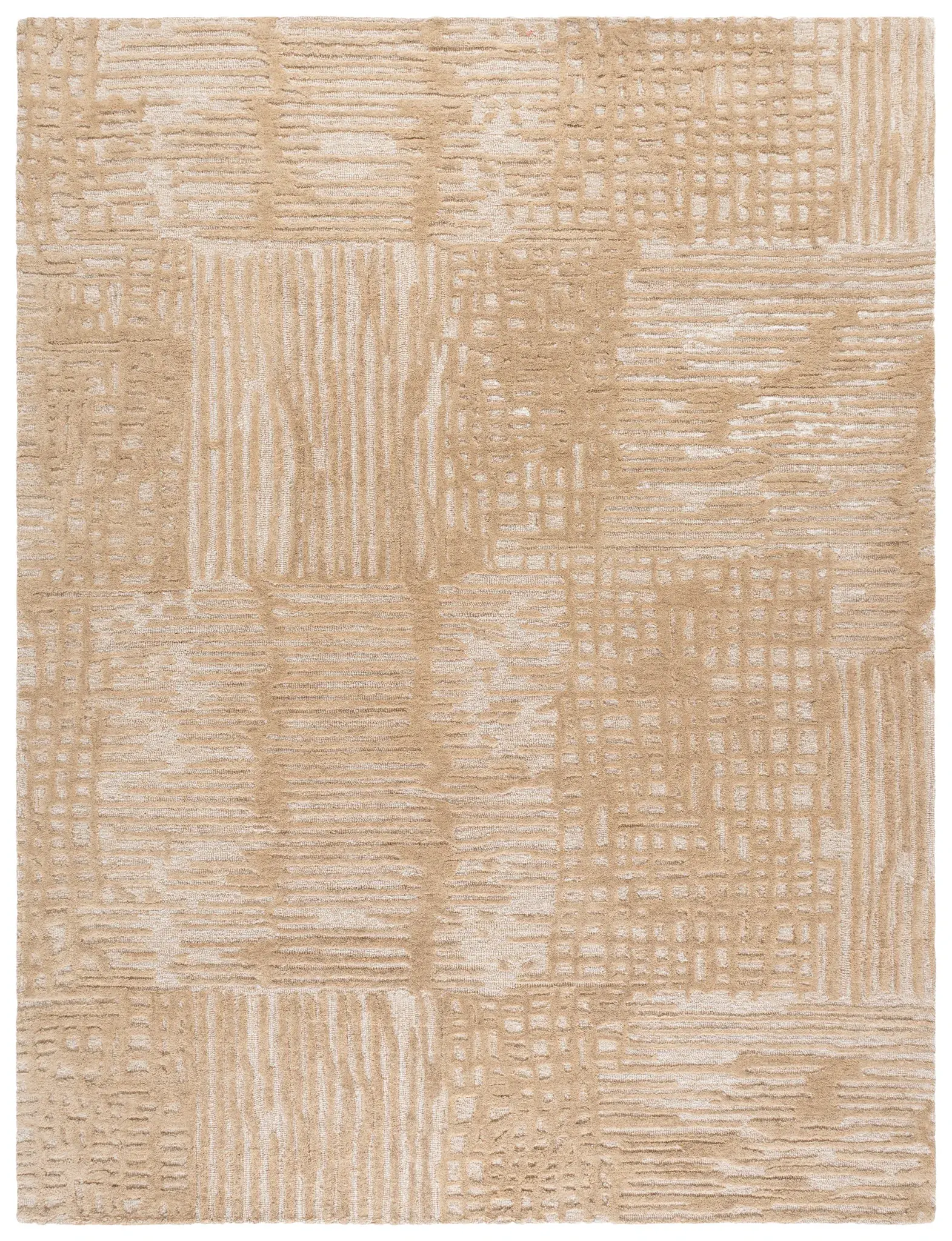 Ebony Linear Block Hand-Tufted Wool Rug