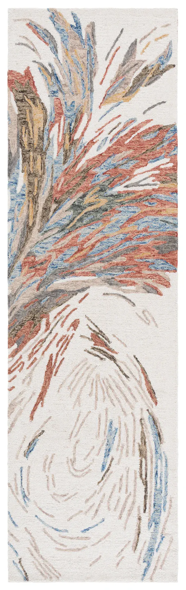 Ebony Painterly Waves Hand-Tufted Wool Rug