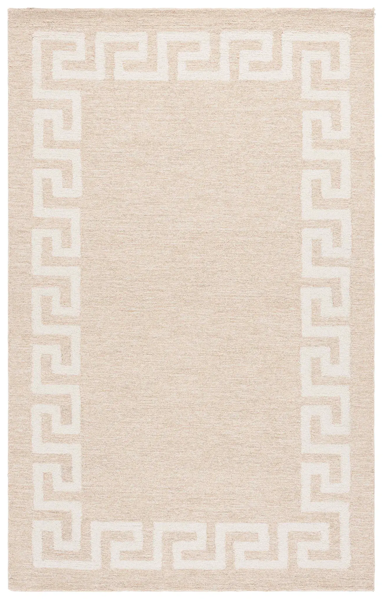Ebony Meander Border Hand-Tufted Wool Rug