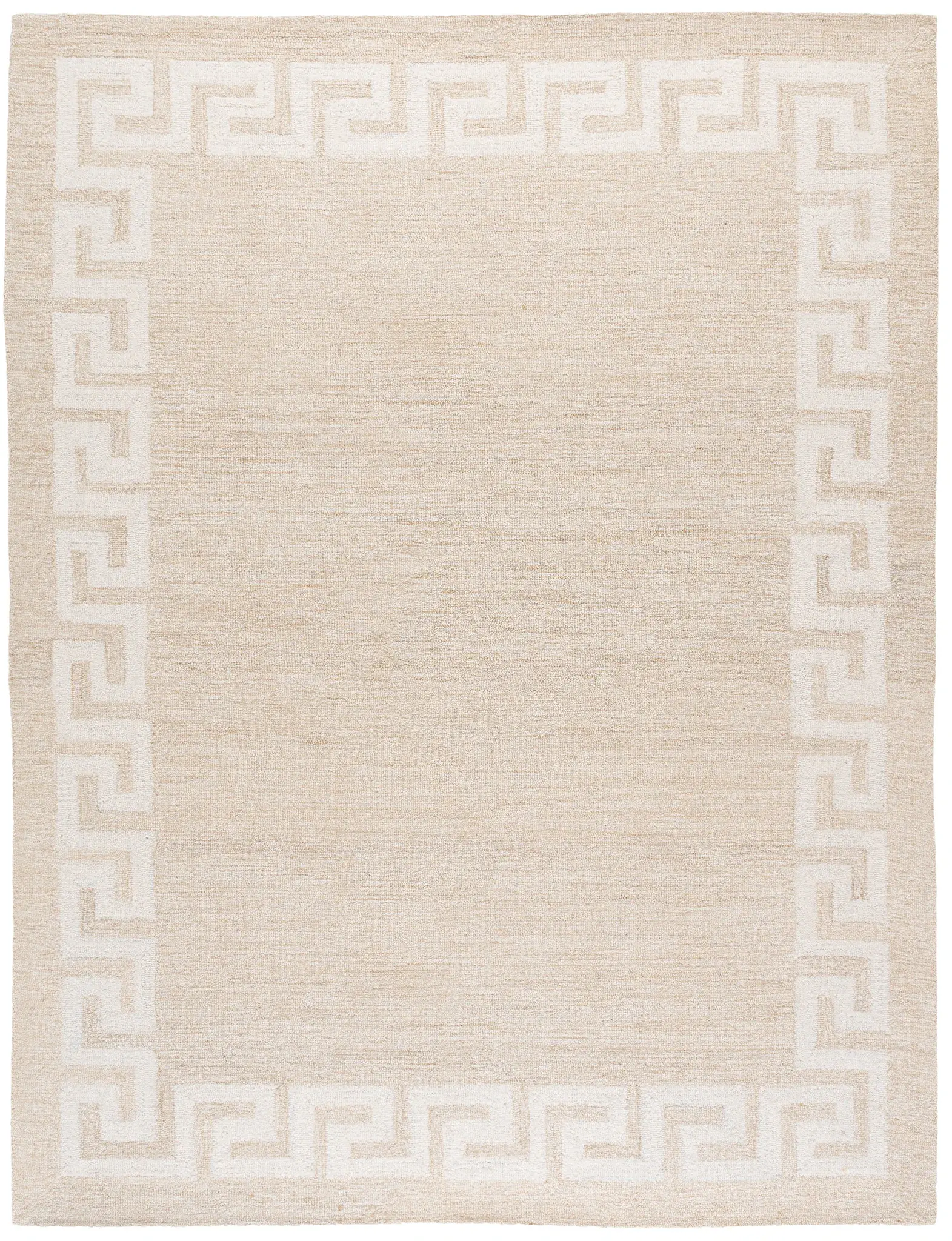 Ebony Meander Border Hand-Tufted Wool Rug