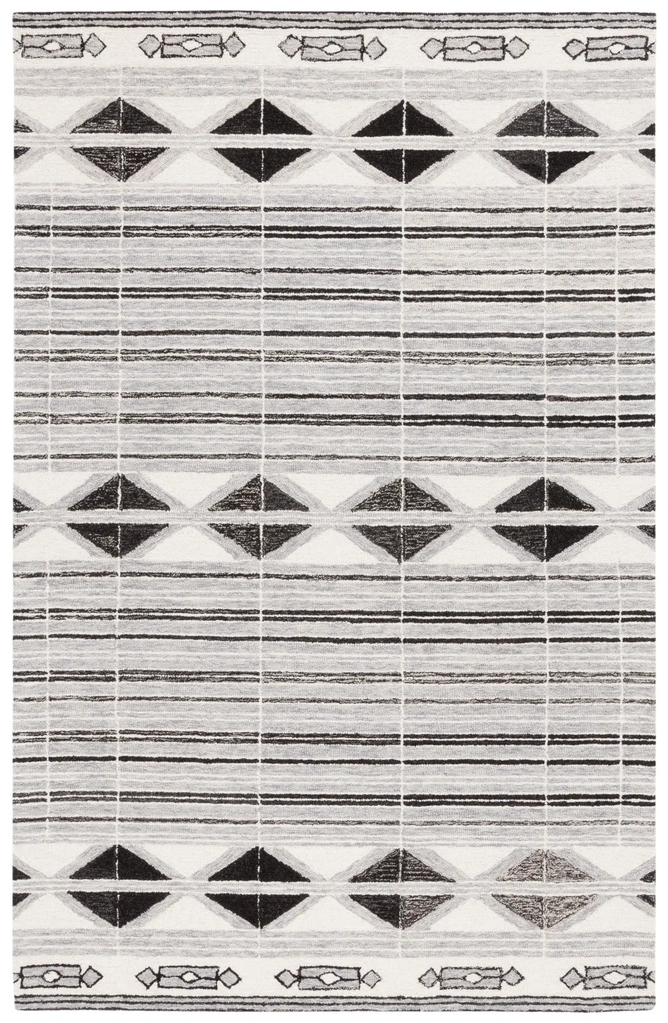 Ebony Southwestern Stripe Hand-Tufted Wool Rug