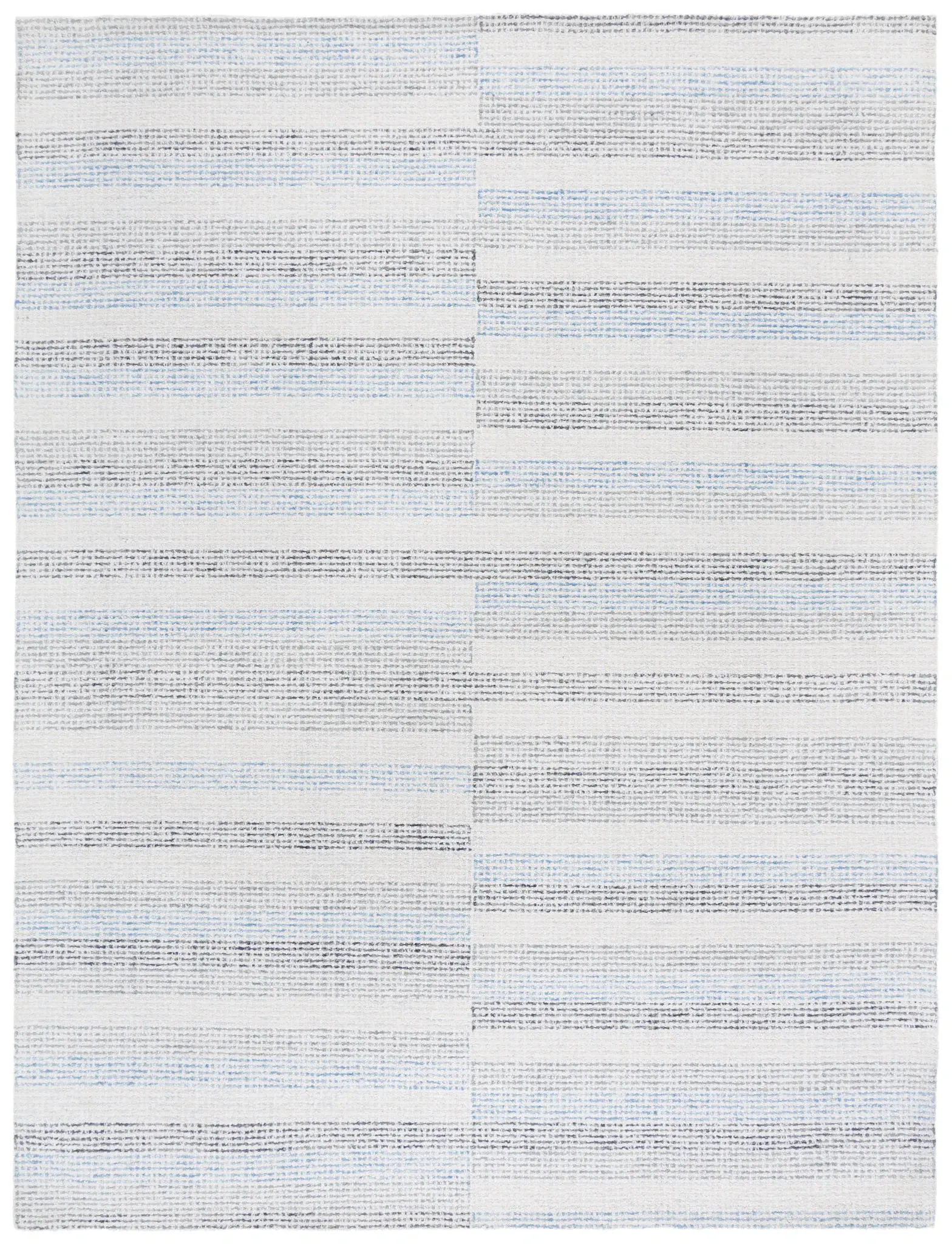 Ebony Staggered Stripe Hand-Tufted Wool Rug