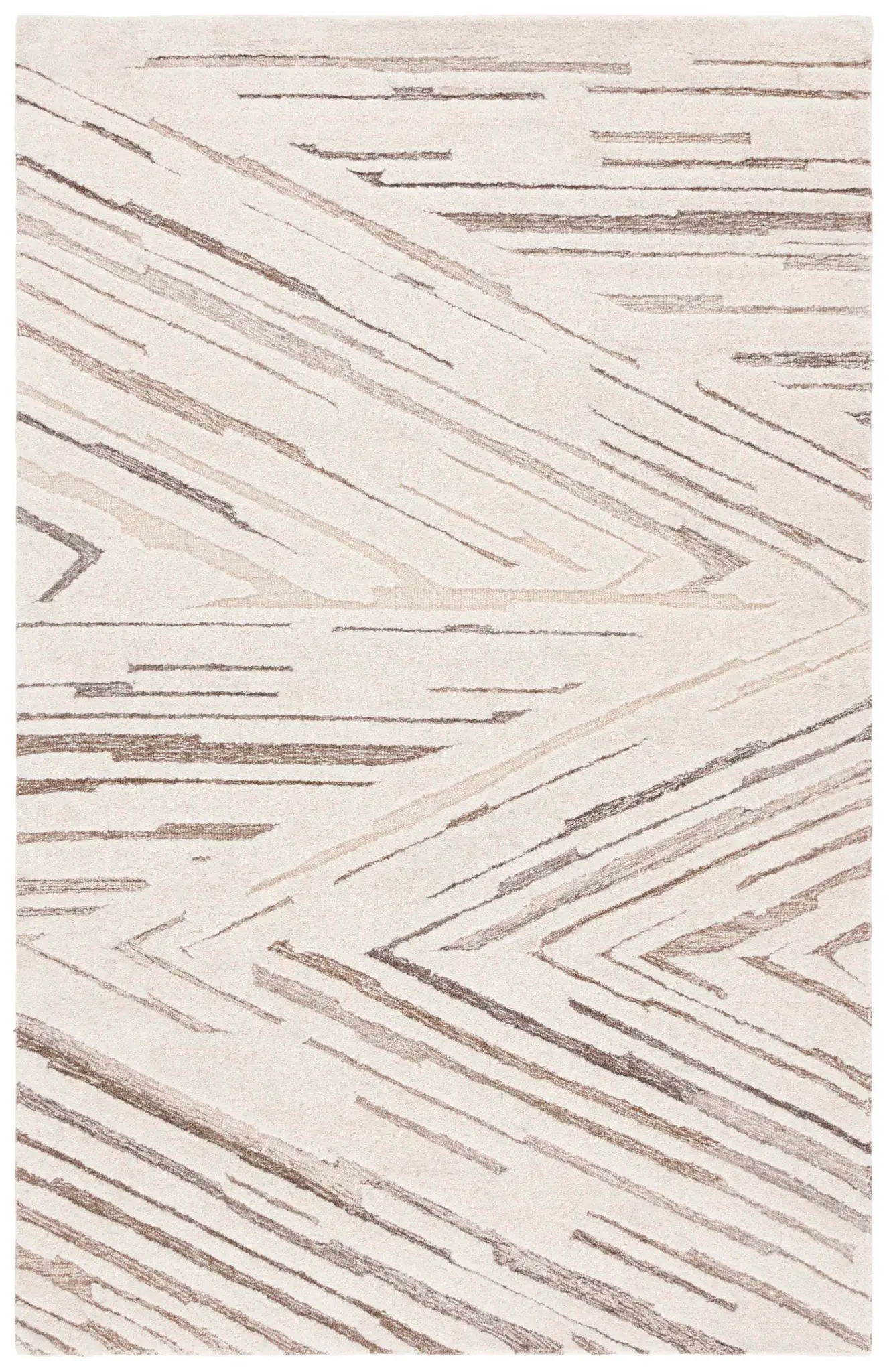 Ebony Abstract Chevron Hand-Tufted Wool Rug