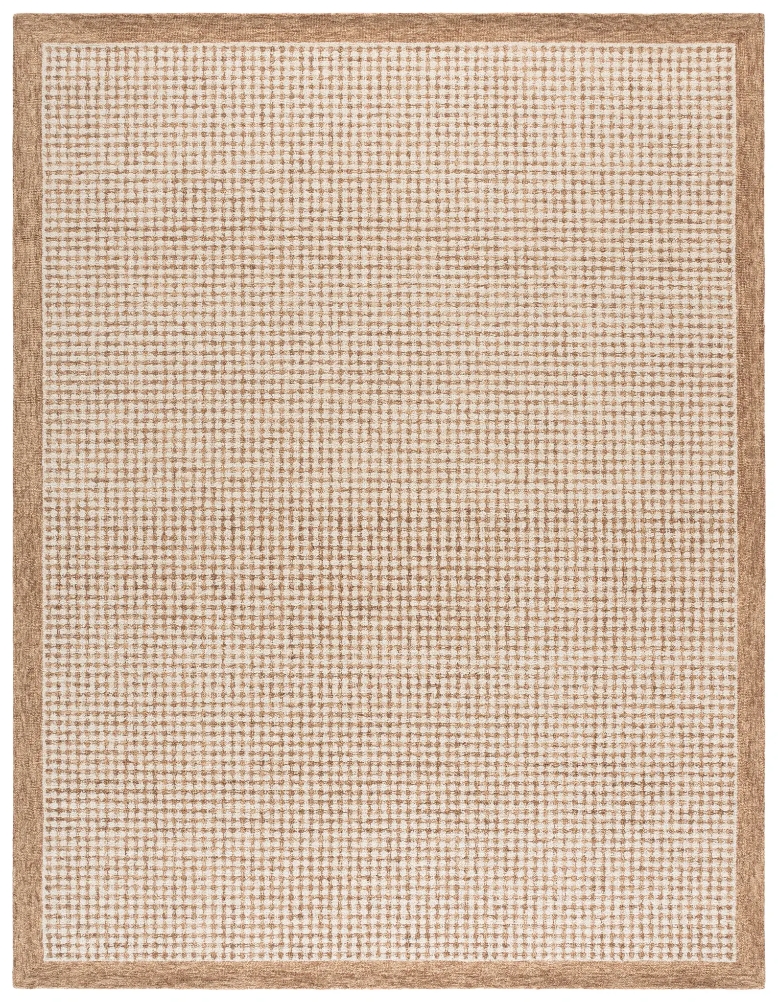 Ebony Crosshatch Bordered Hand-Tufted Wool Rug