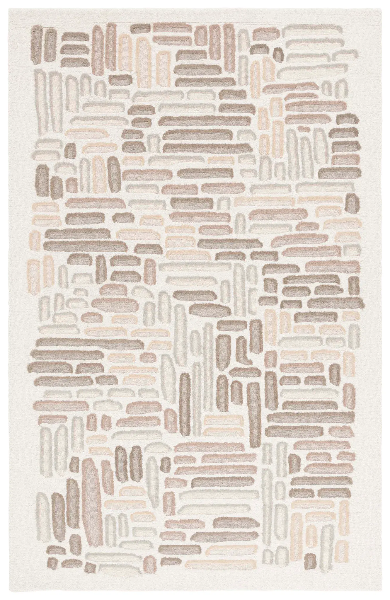 Ebony Blocked Dash Hand-Tufted Wool Rug