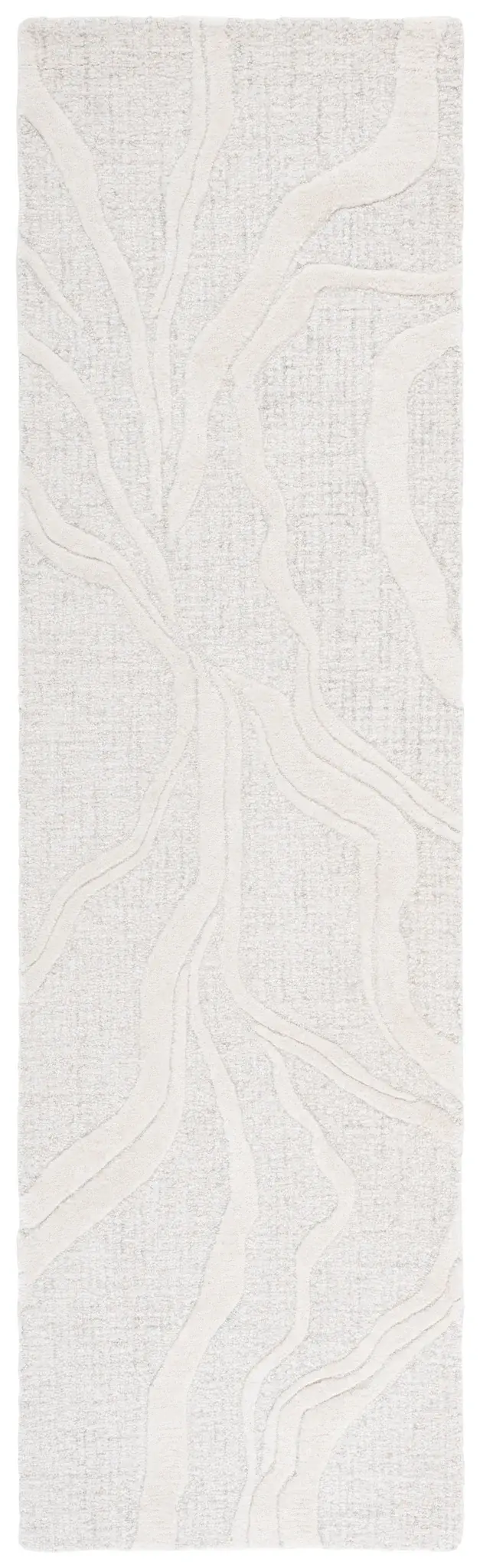 Ebony Abstract Waves Hand-Tufted Wool Rug