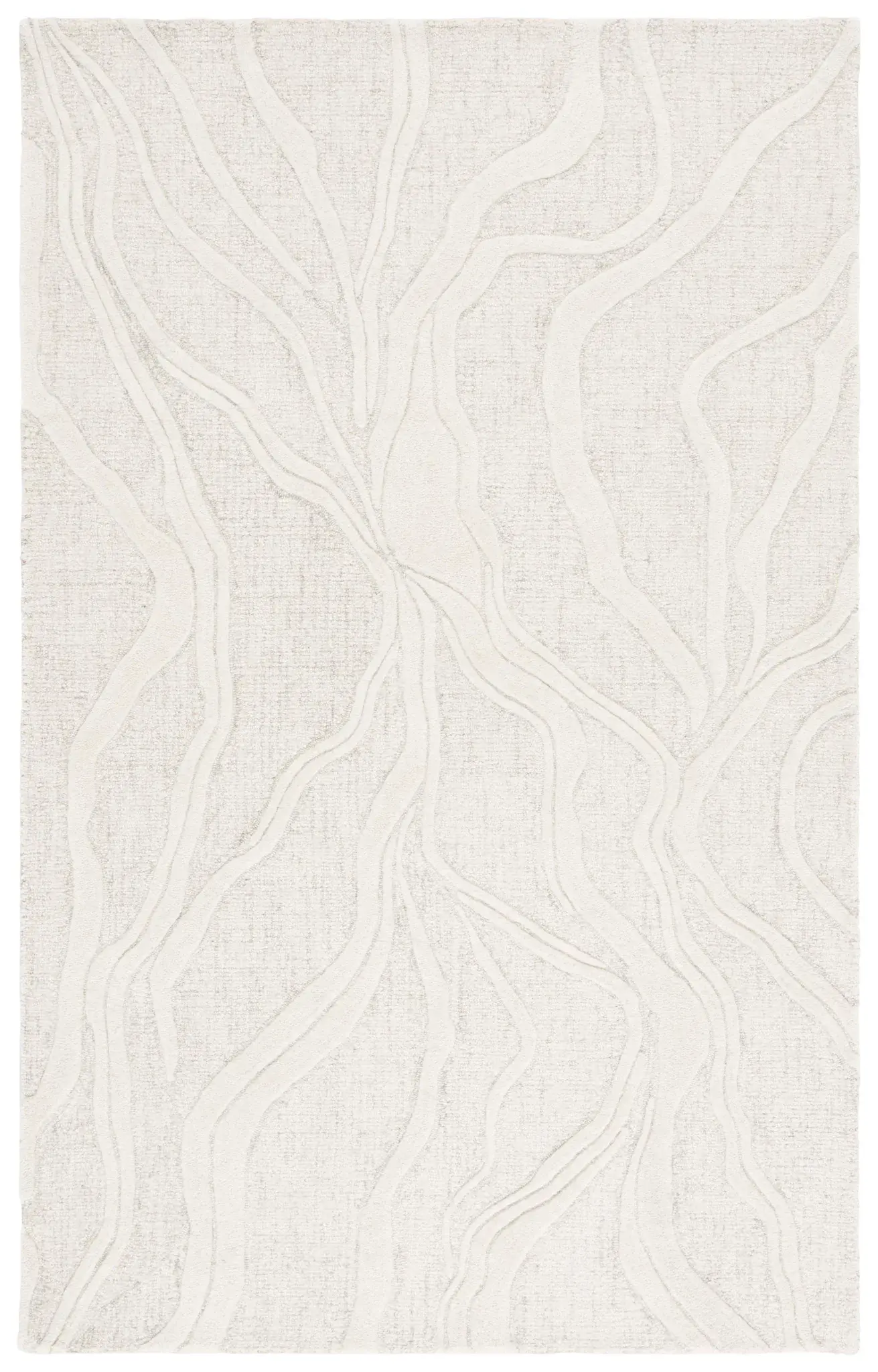 Ebony Abstract Waves Hand-Tufted Wool Rug