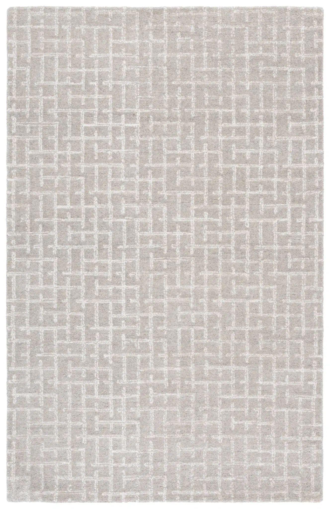 Ebony Intersecting Grid Hand-Tufted Wool Rug