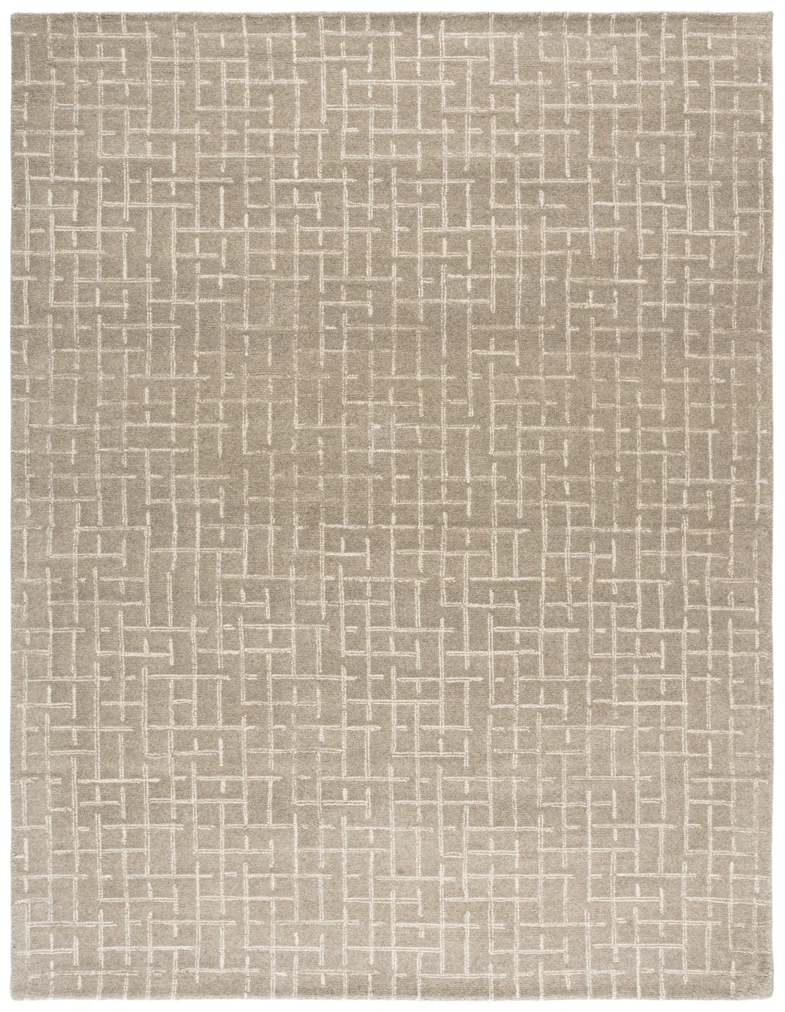 Ebony Intersecting Grid Hand-Tufted Wool Rug
