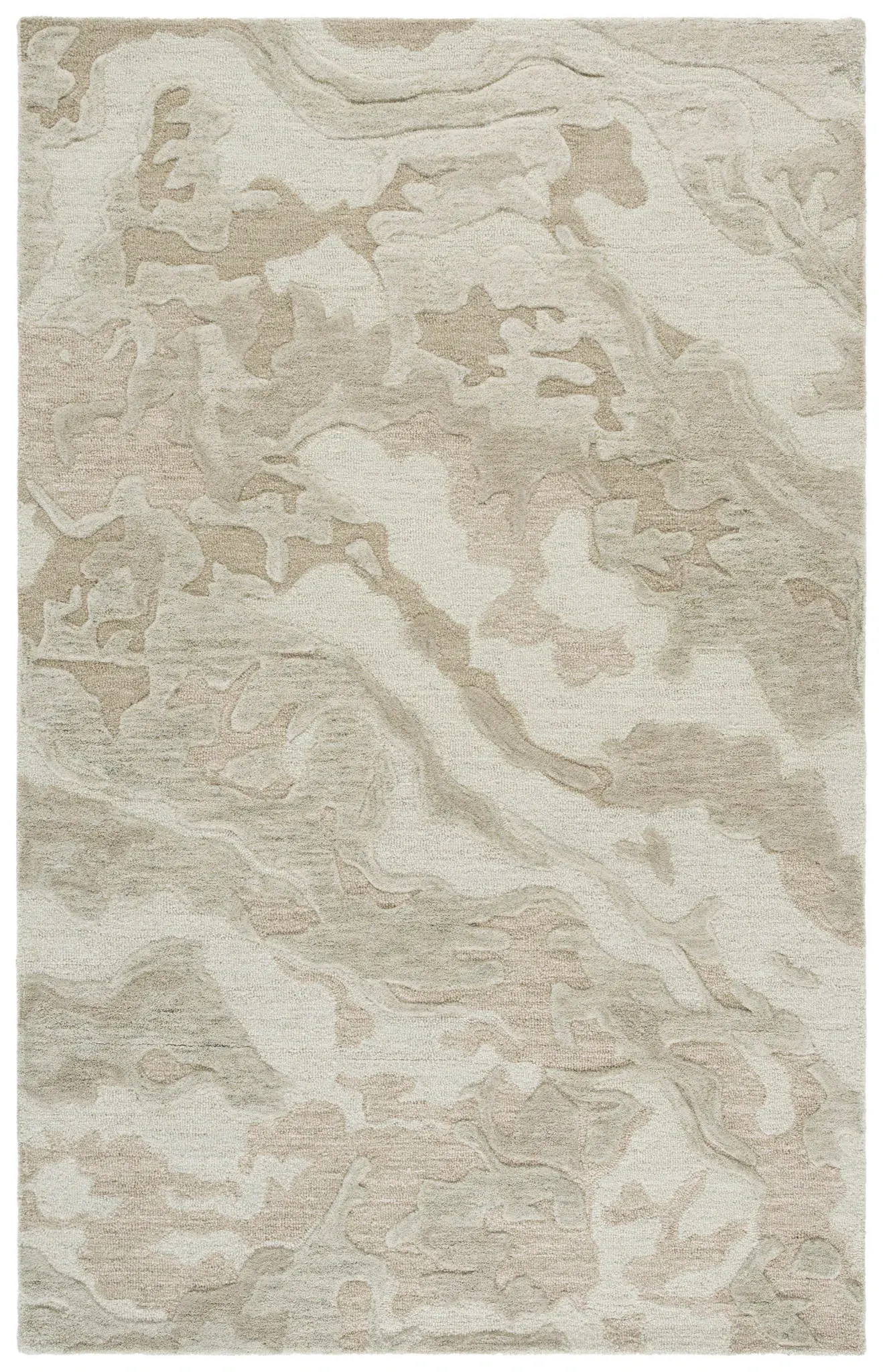 Ebony Abstract Marble Hand-Tufted Wool Rug