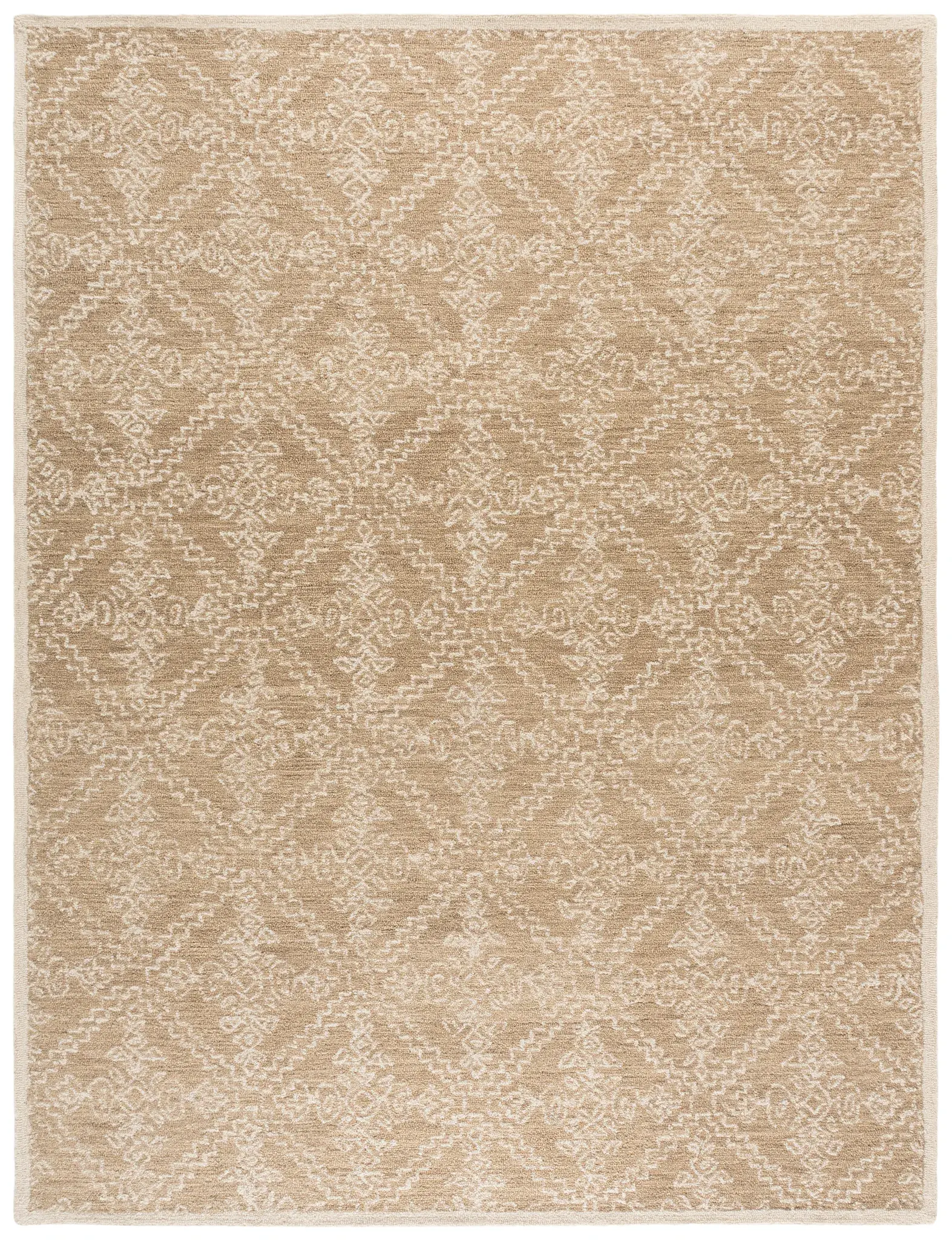 Ebony Moroccan Diamond Trellis Hand-Tufted Wool Rug
