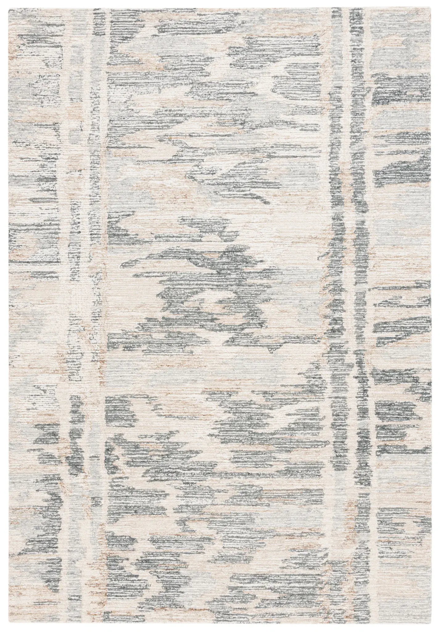 Ebony Distressed Abstract Hand-Tufted Wool Rug