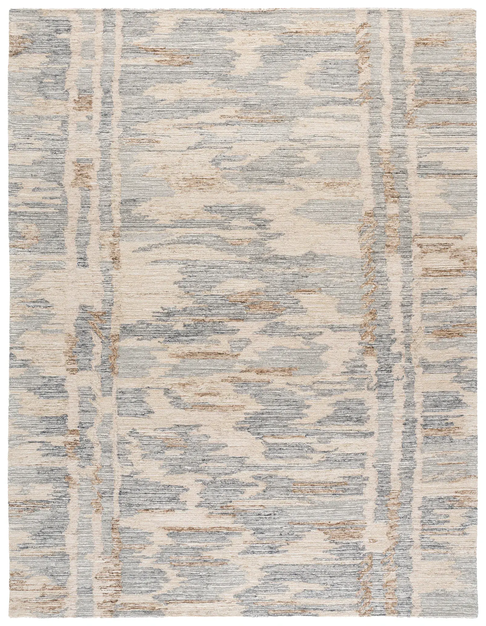 Ebony Distressed Abstract Hand-Tufted Wool Rug