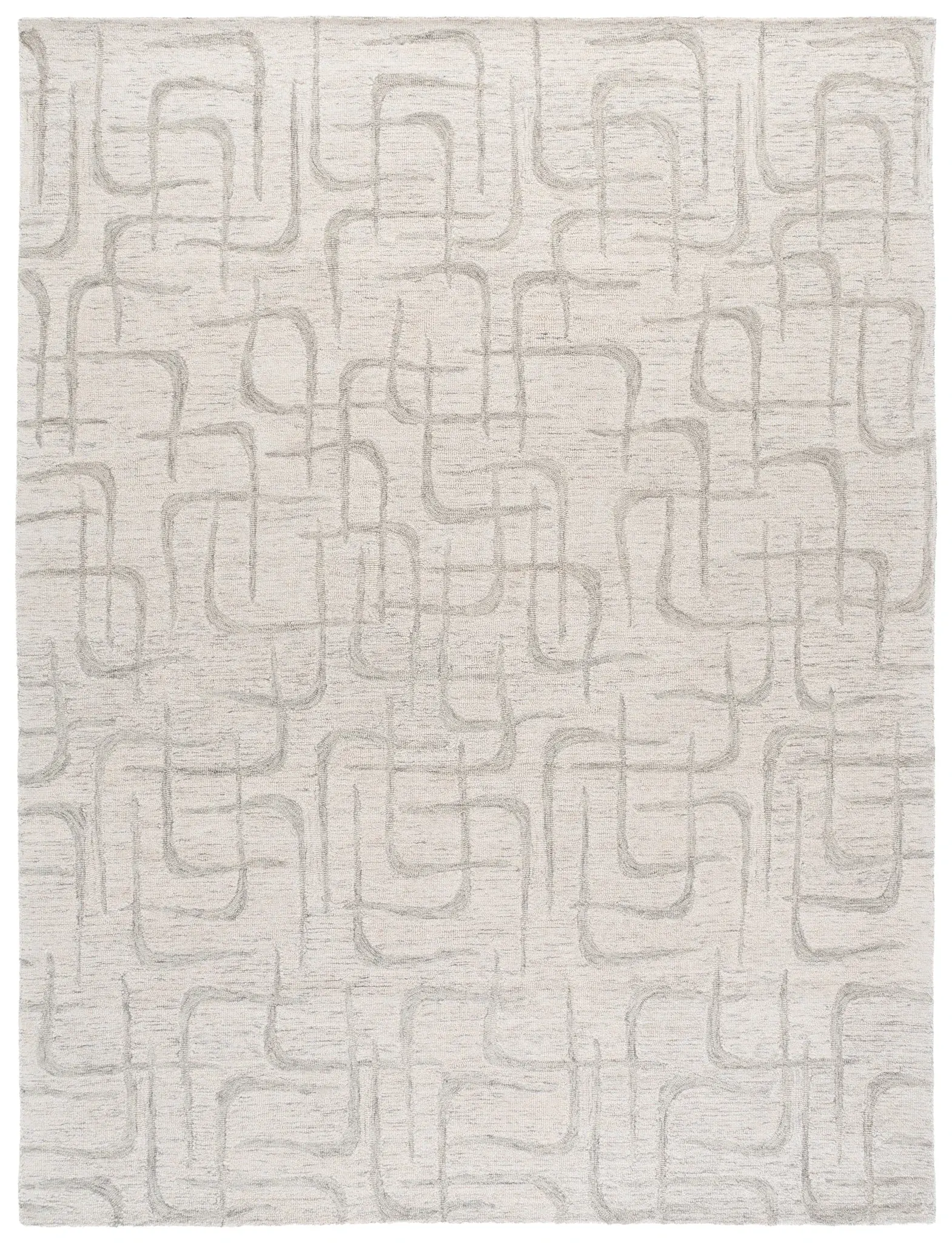 Ebony Maze Hand-Tufted Wool Rug
