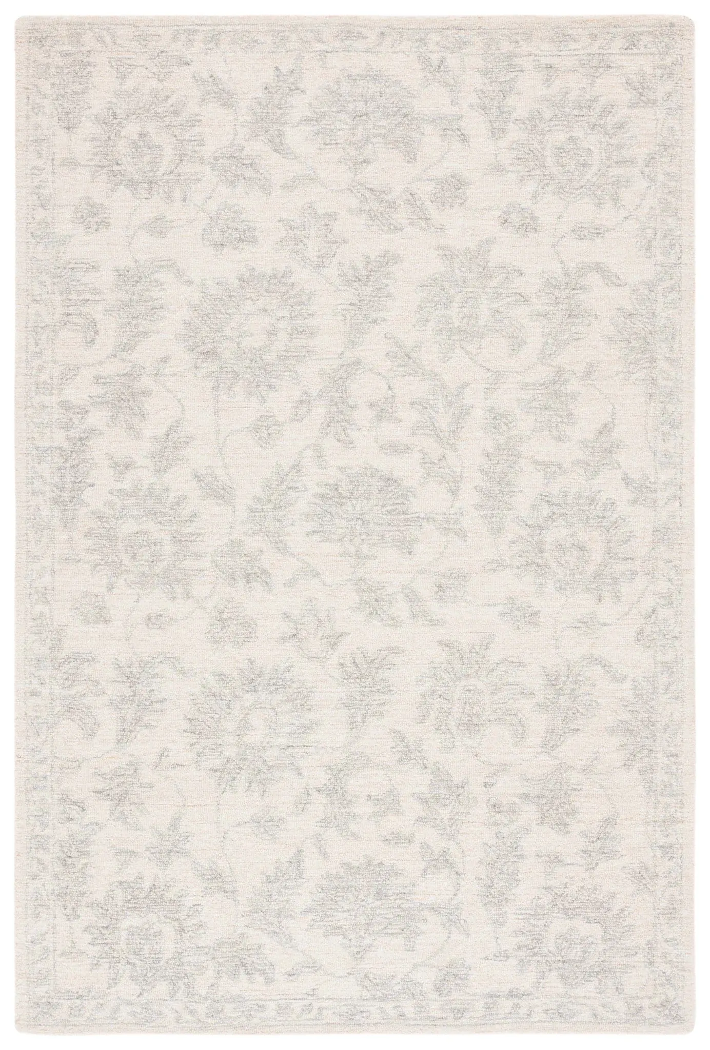 Ebony Floral Hand-Tufted Wool Rug