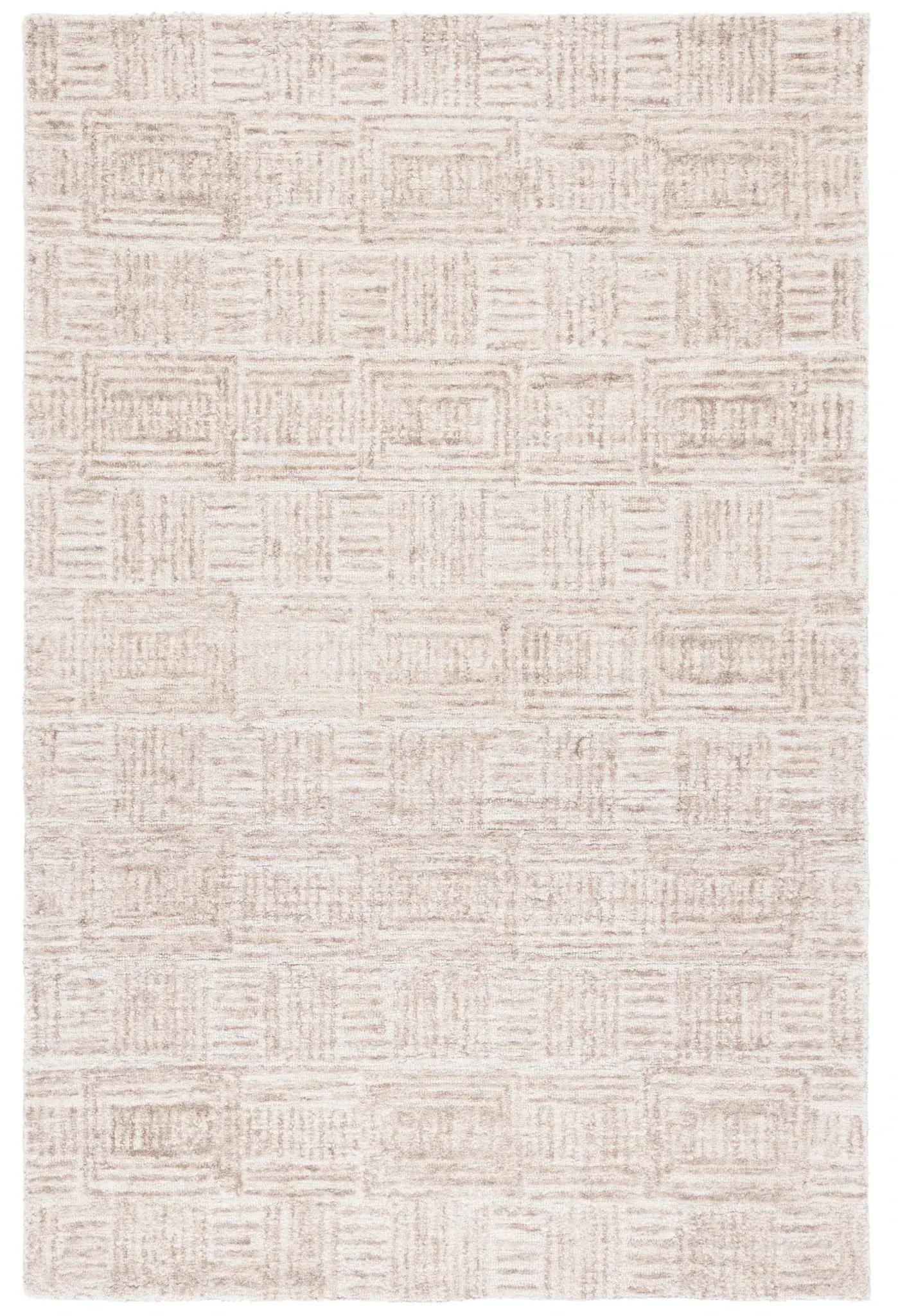 Ebony Grid Block Hand-Tufted Wool Rug