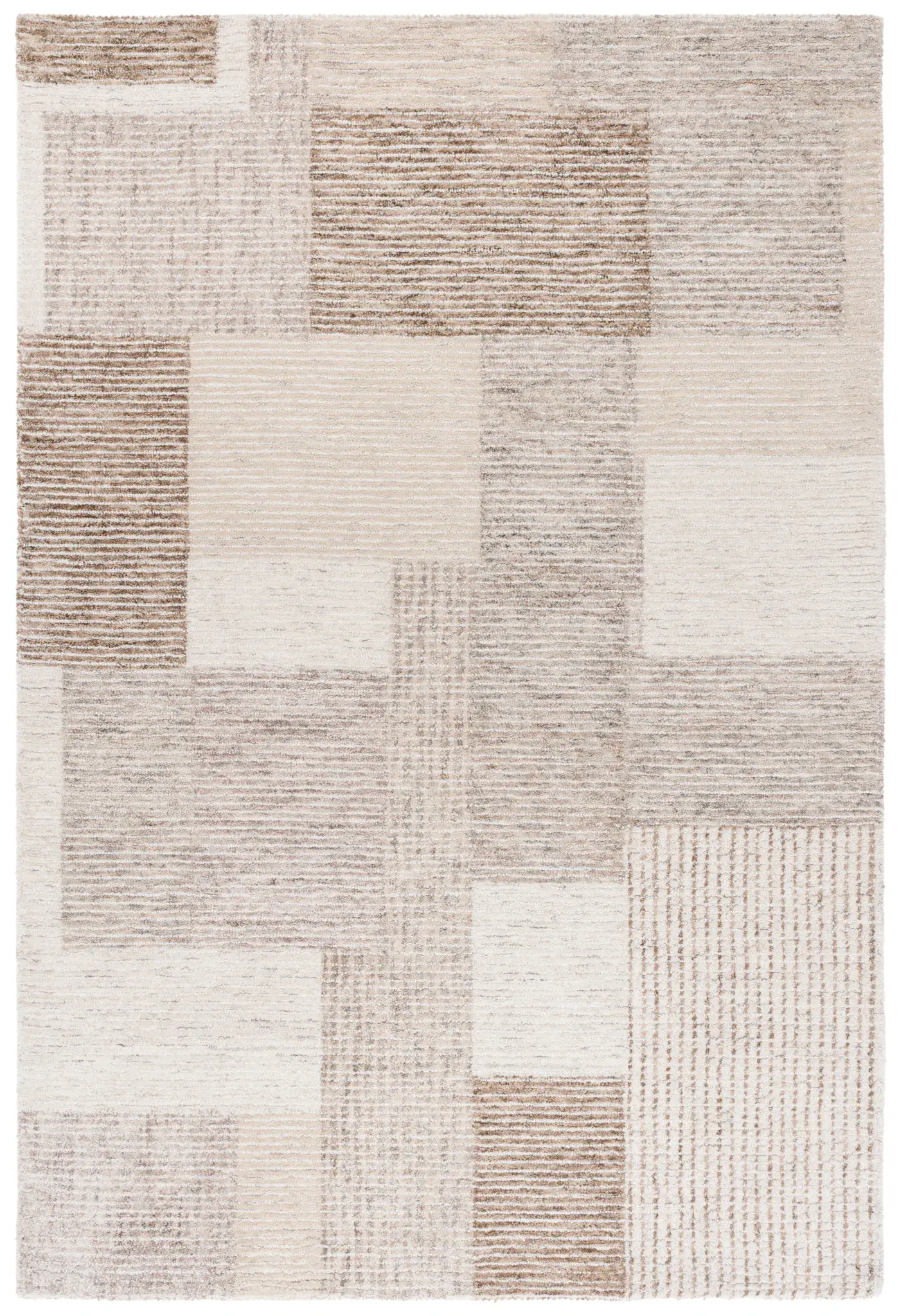 Ebony Textured Block Hand-Tufted Wool Rug