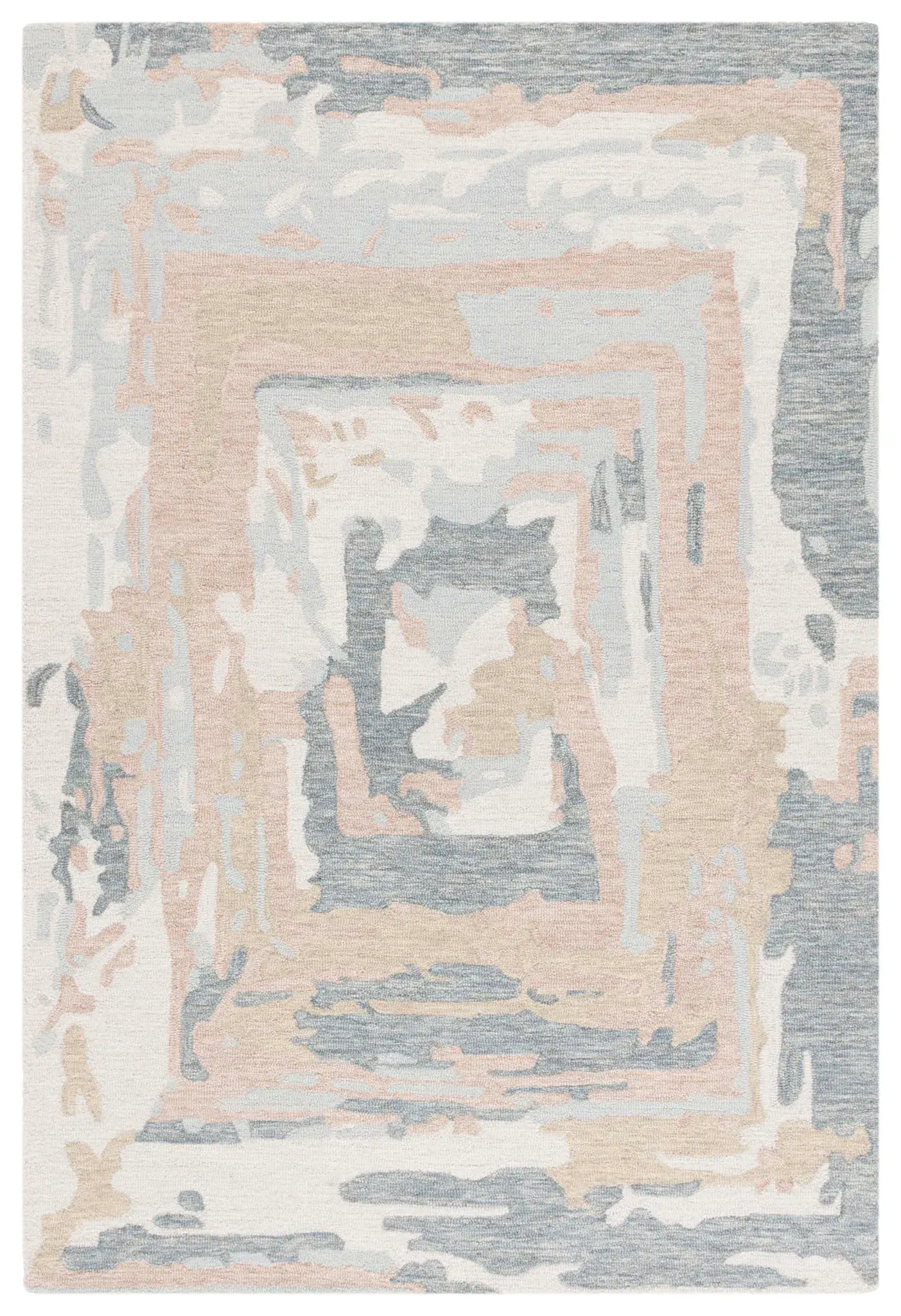 Ebony Abstract Bands Hand-Tufted Wool Rug