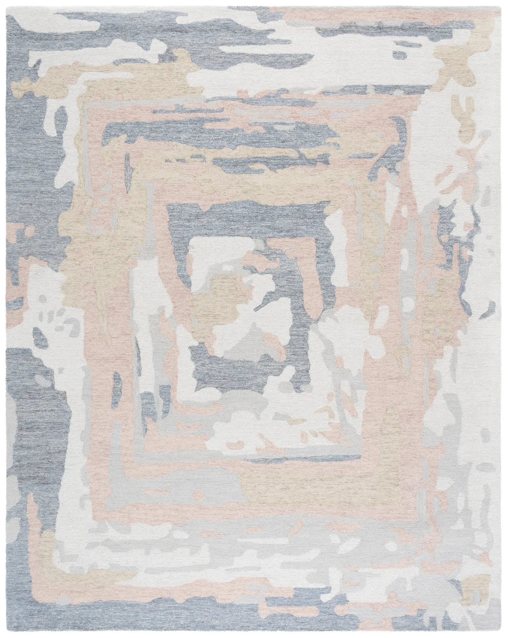 Ebony Abstract Bands Hand-Tufted Wool Rug