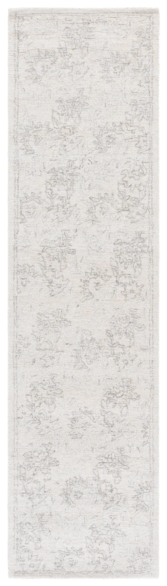 Ebony Distressed Botanical Hand-Tufted Wool Rug