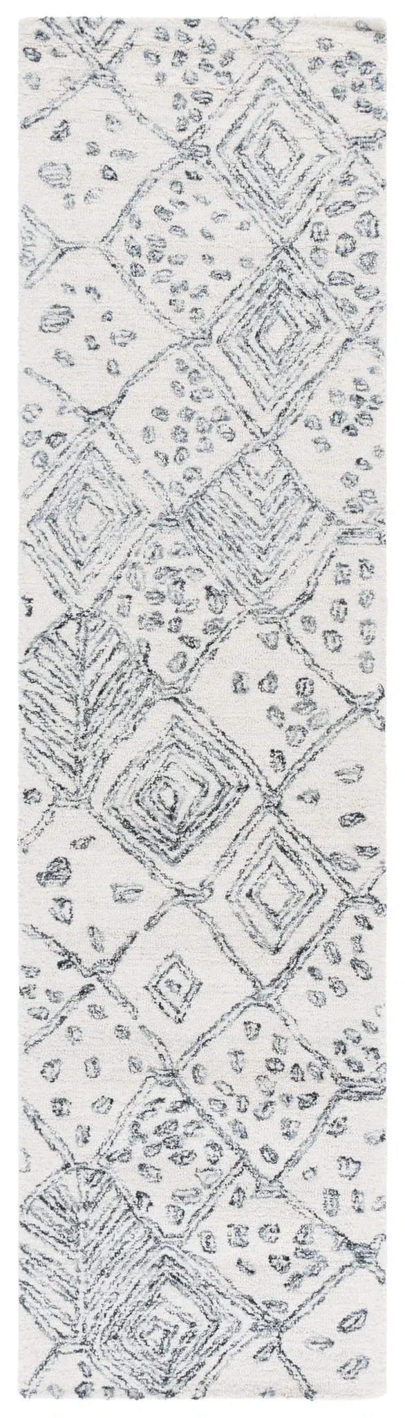 Ebony Moroccan Diamond Hand-Tufted Wool Rug
