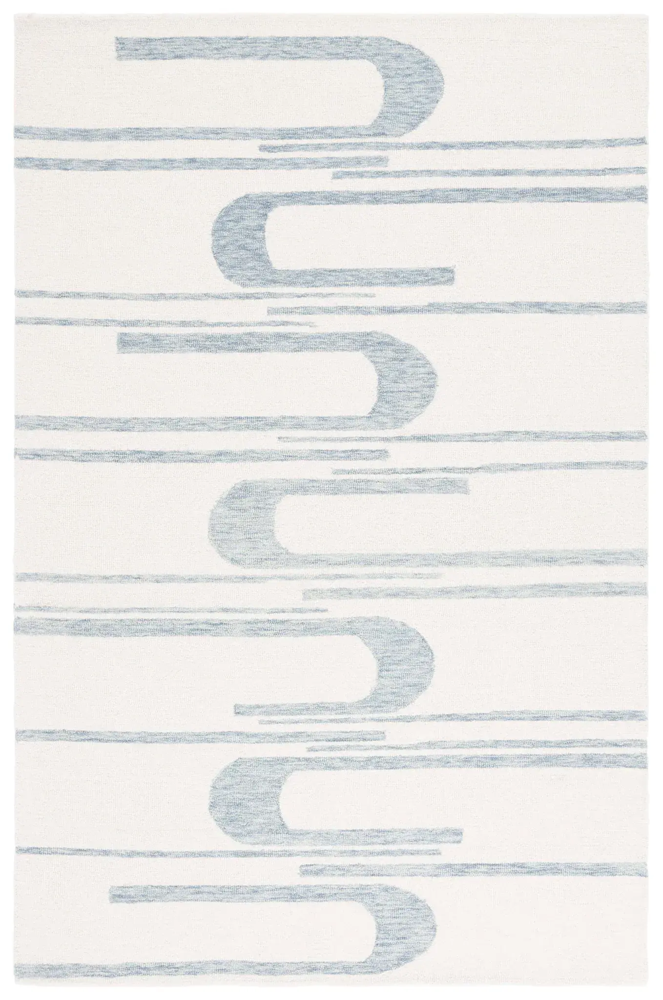 Ebony Looped Stripe Hand-Tufted Wool Rug