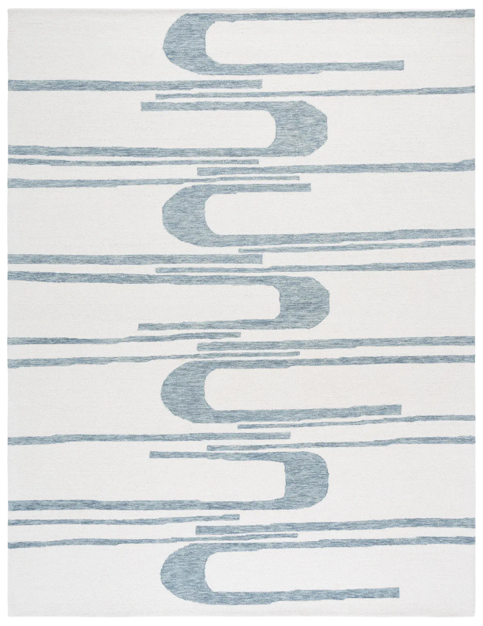 Ebony Looped Stripe Hand-Tufted Wool Rug