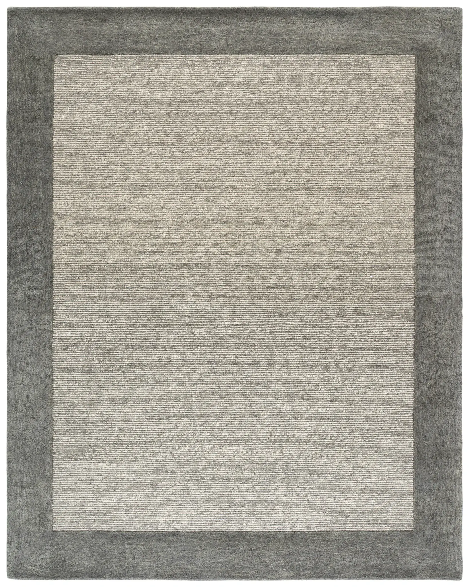 Ebony Modern Ribbed Hand-Tufted Wool Rug